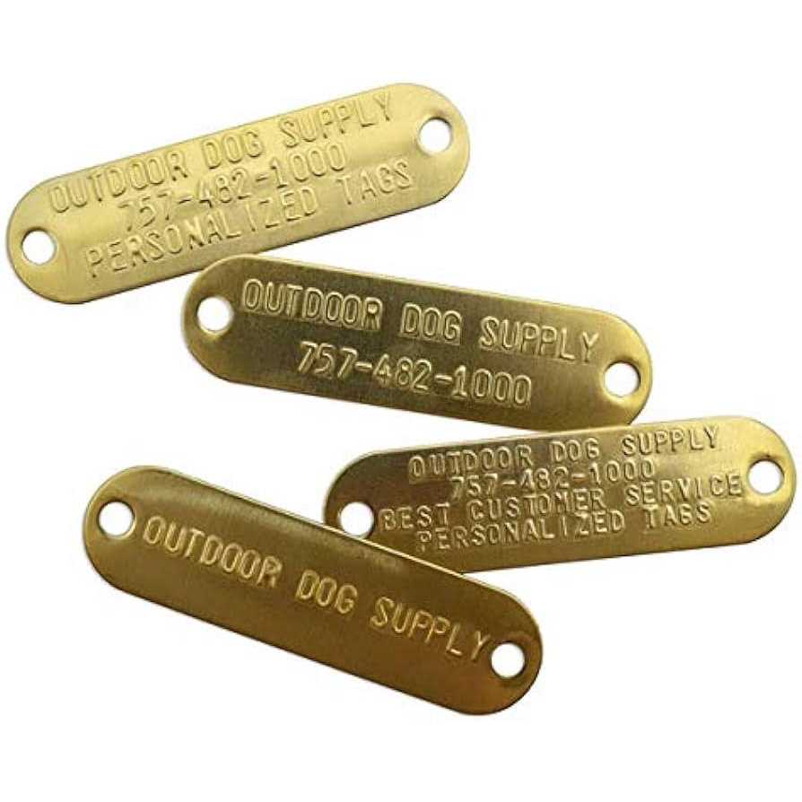 Custom Stamped Brass Dog Collar Name Plate ID Tag - Healthber