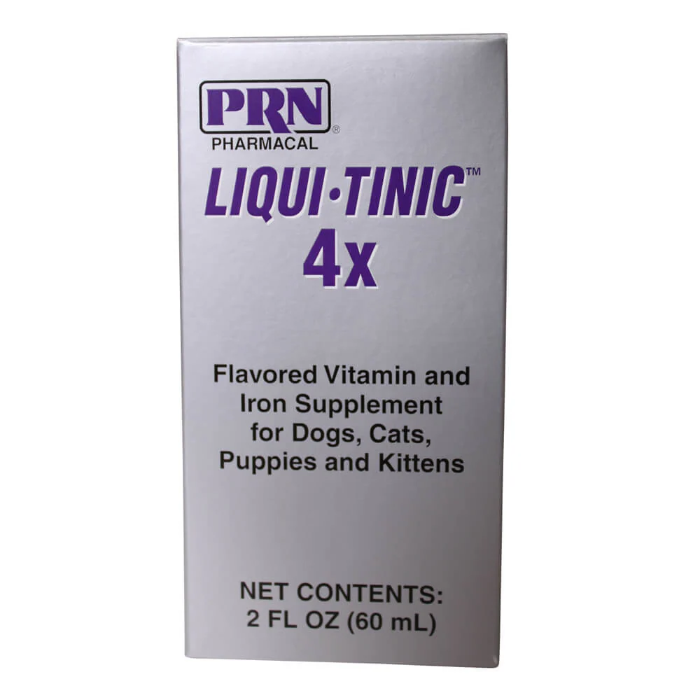 Liqui-Tinic 4X Vitamin and Iron Supplement for Dogs, Cats, Puppies and Kittens, 2 fl oz - Healthber