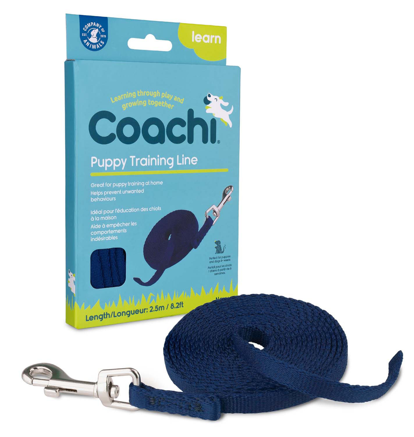 Coachi Puppy Training Line, Navy, 2.5m - Healthber