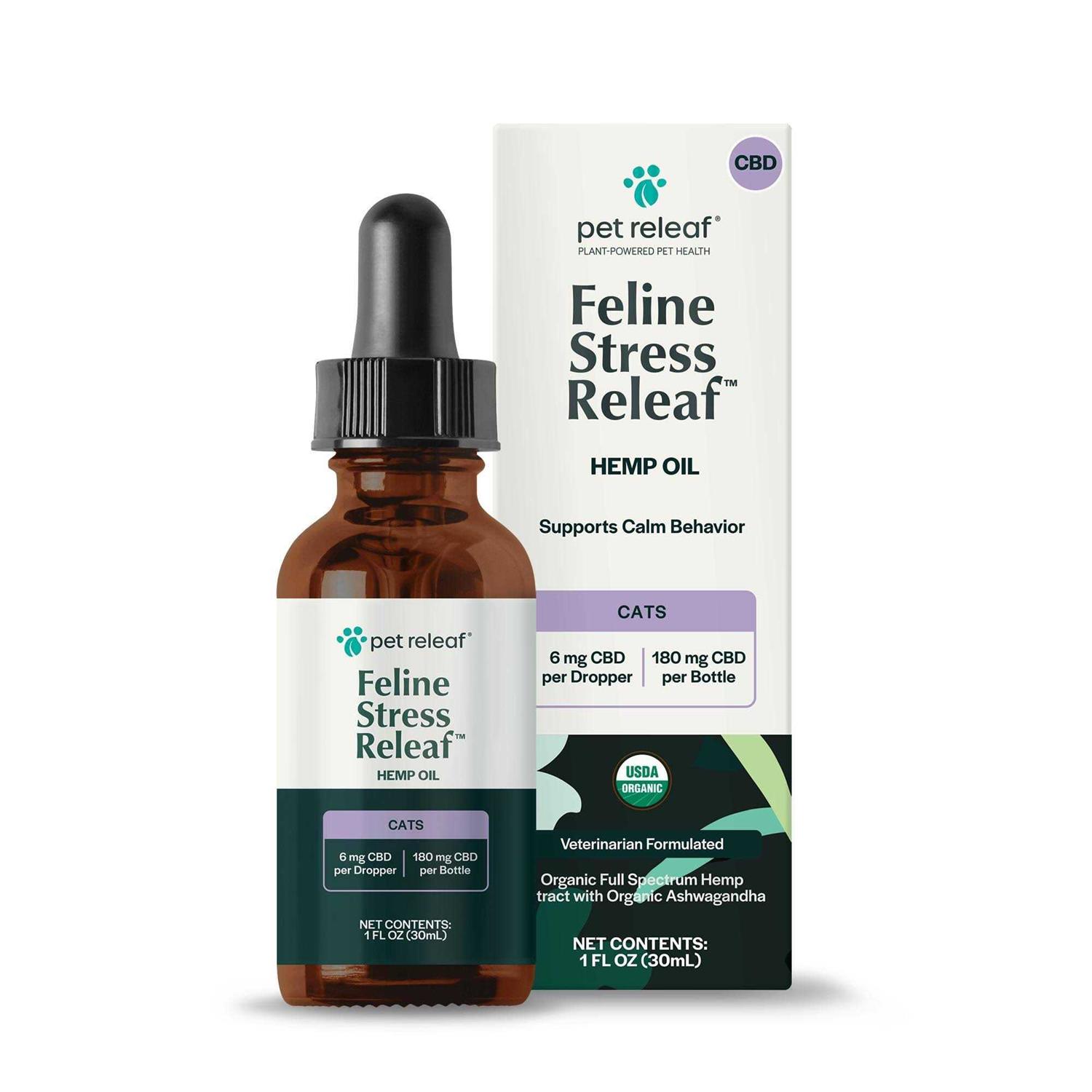 Pet Releaf Feline Stress Releaf Organic Oil for Cats - Healthber