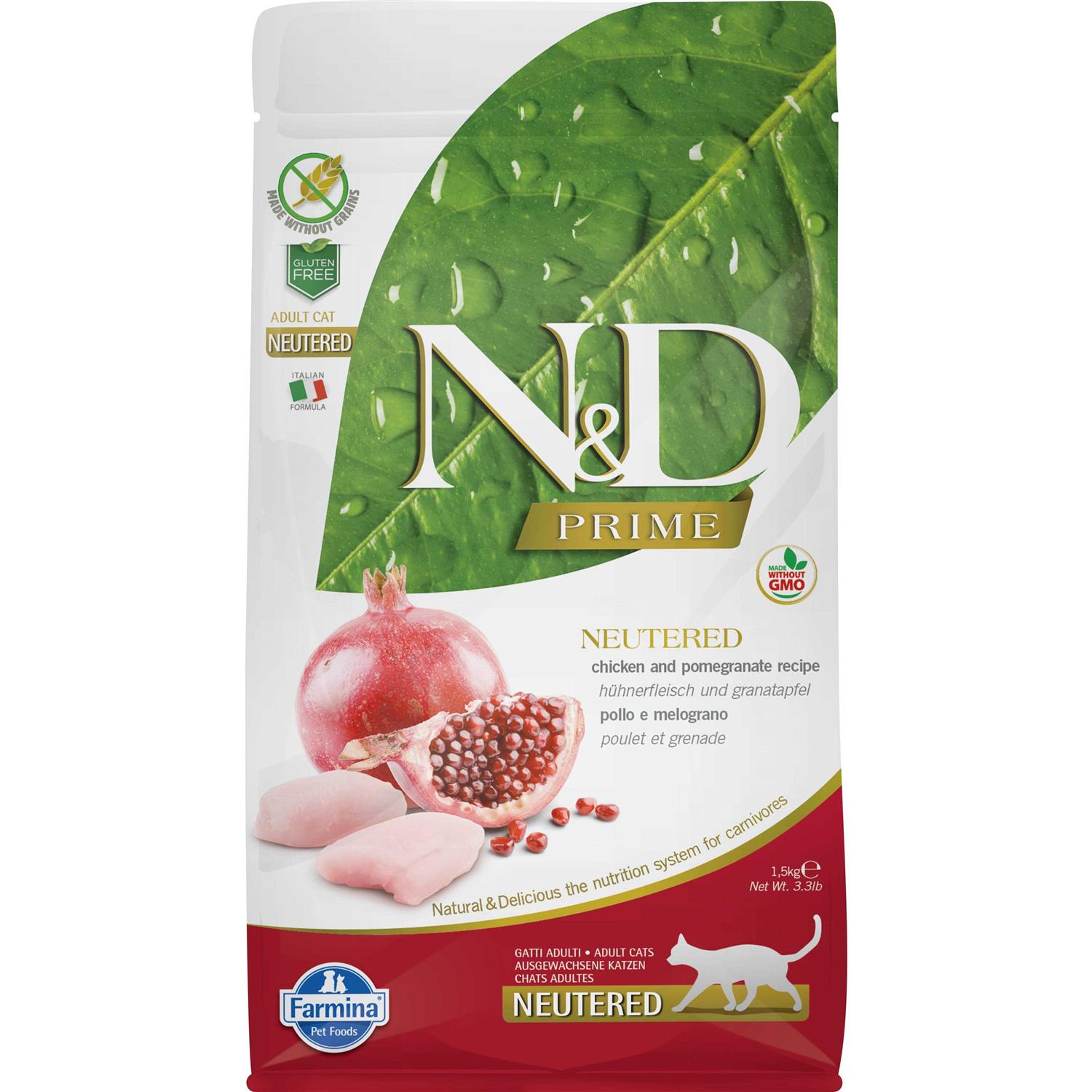 Farmina N&D Prime Cat Dry Food Chicken & Pomegranate Neutered - Healthber