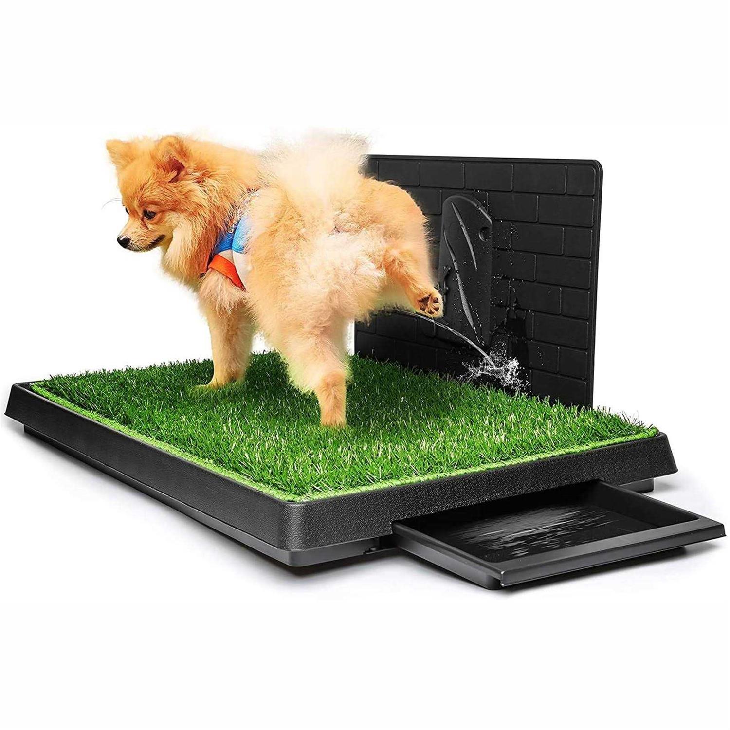 Hompet Dog Potty with Tray Large 30”x20”, Artificial Grass Patch for Indoor and Outdoor Use - Healthber