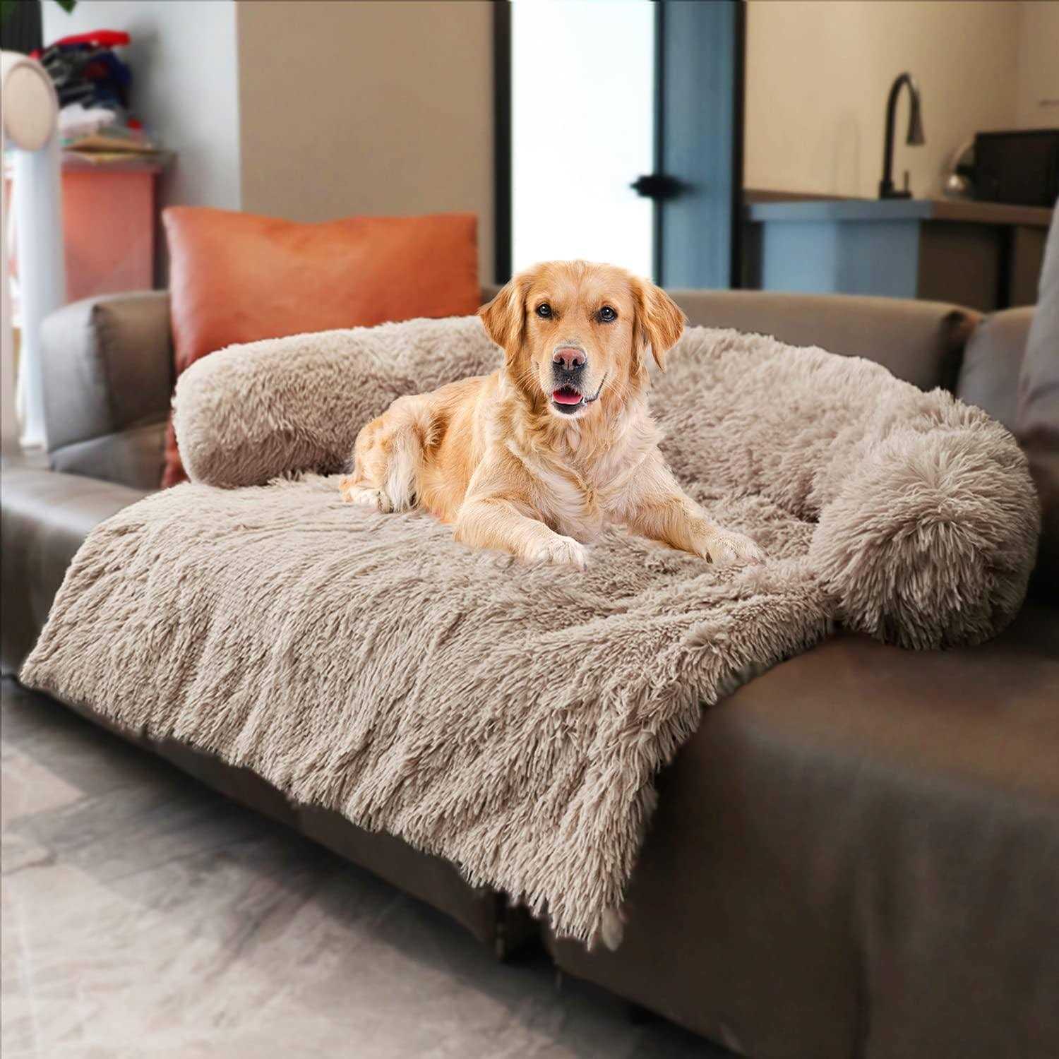 Dekeyoo Pet Couch Protector Waterproof Calming Dog Bed Plush Dog Mat Dog Sofa - Healthber