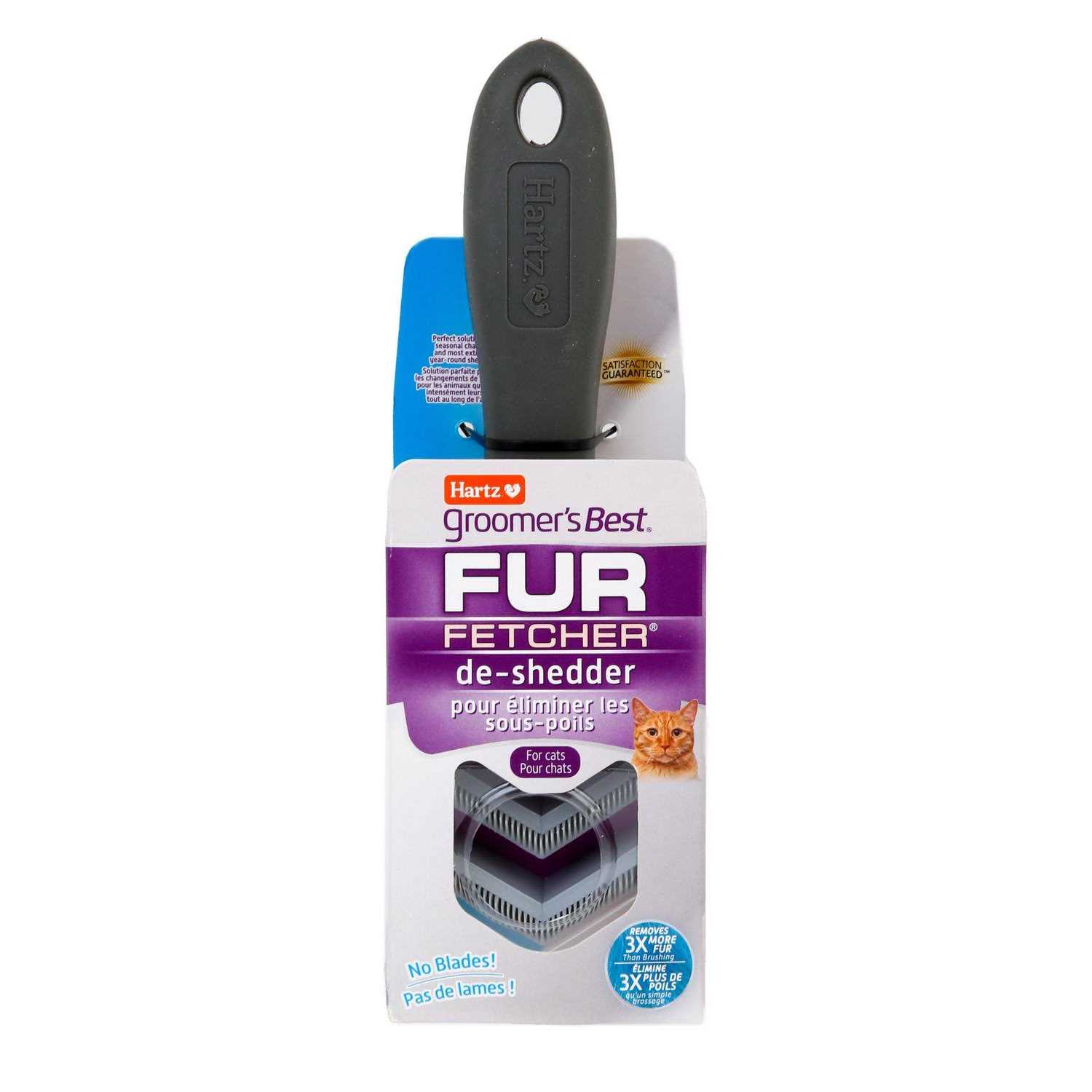 Hartz Groomer’s Best Fur Fetcher De-Shedder Grooming Tool for Cats with Ergonomic Handle - Healthber