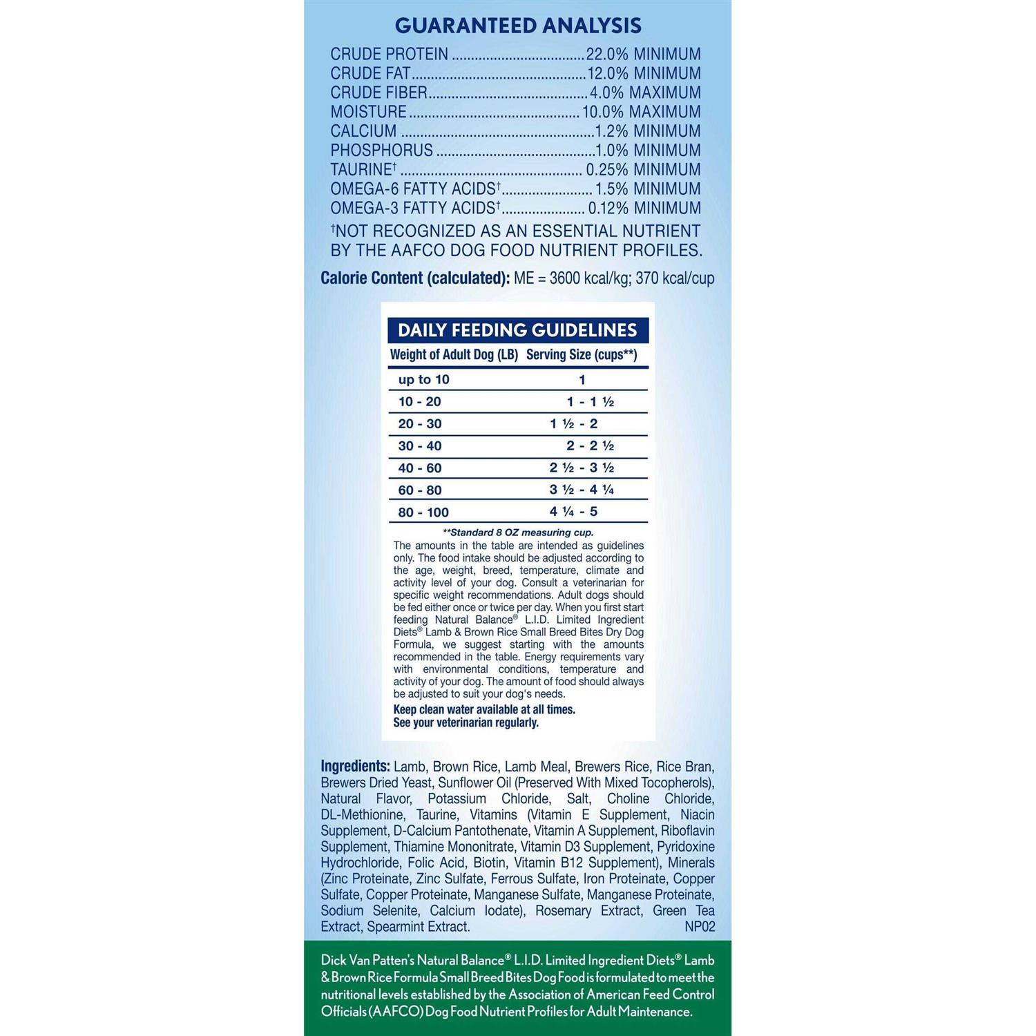 Natural Balance Limited Ingredient Lamb & Brown Rice Breed Dry Dog Food - Healthber