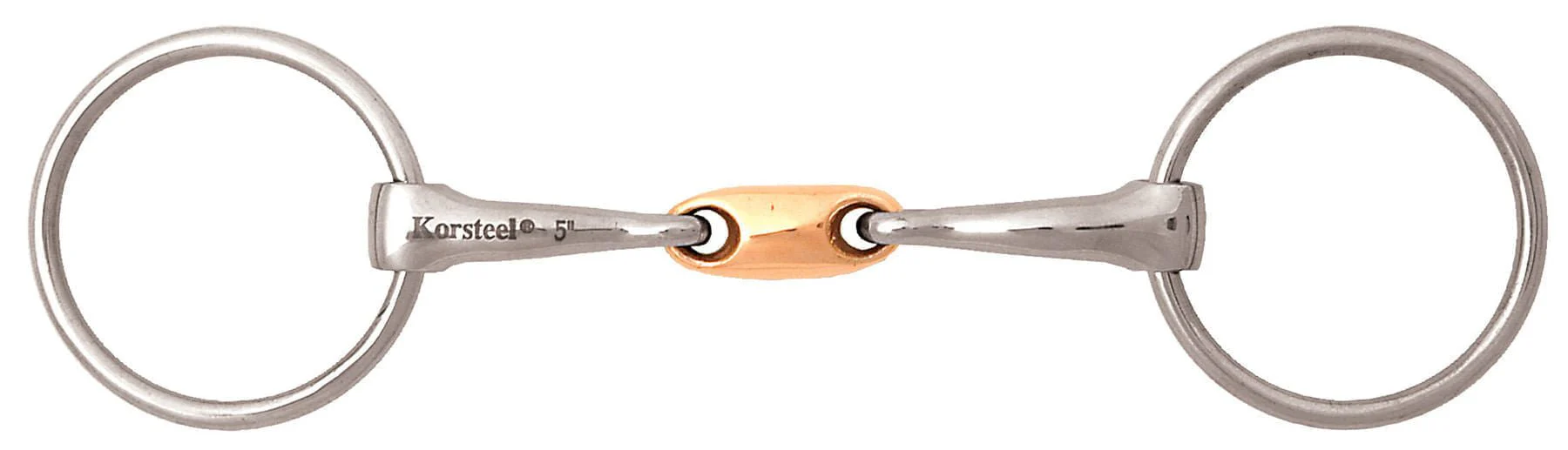 JP Korsteel Copper Oval Link Loose Ring Snaffle Bit - Healthber