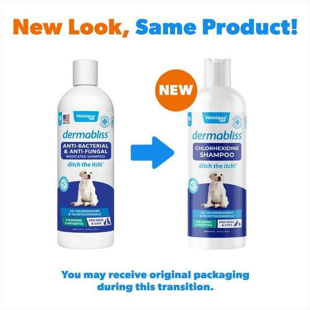 Vetnique Labs Dermabliss Chlorhexidine Shampoo 16 Oz Bottle For Dogs - Healthber