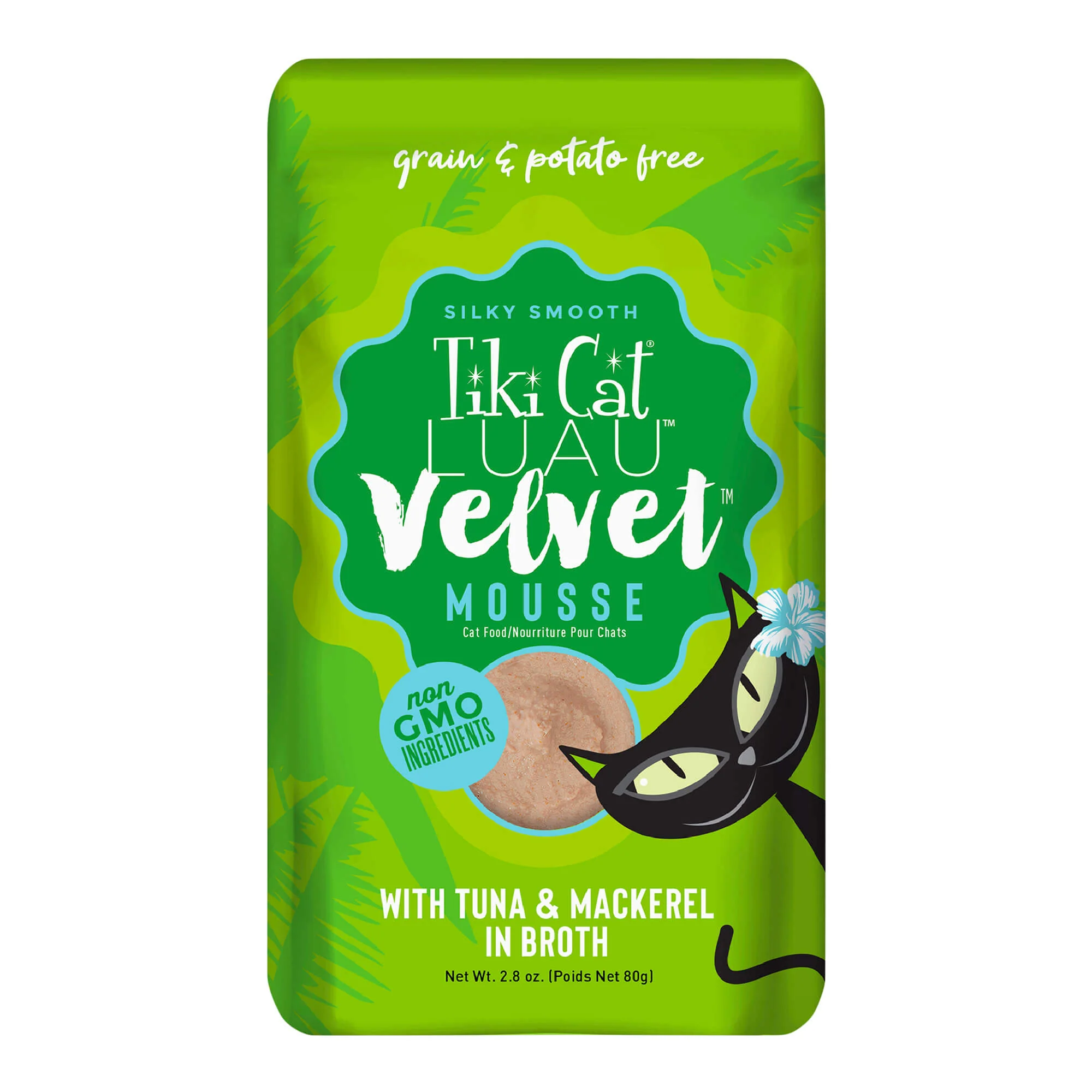 Tiki Cat Luau Velvet Mousse Wet Cat Food, Tuna & Mackerel, 2.8 oz Pouch, 12 ct - Healthber