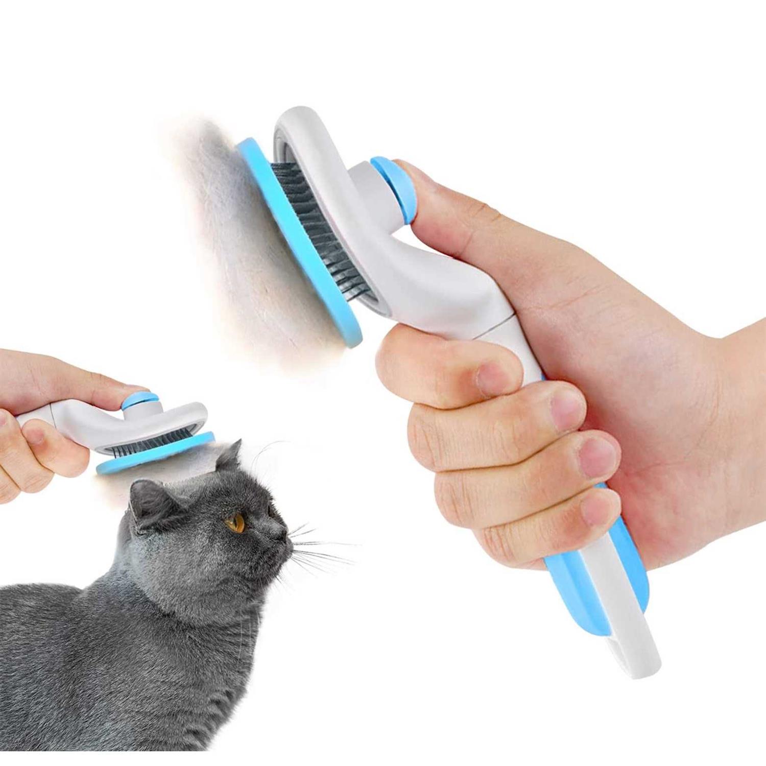 Cat Brush,Self Cleaning Slicker Brush,Cat Grooming,Pet Massaging Tool Suitable for Pets with Long or Short Hair,Dog Grooming Brush Tool Gently - Healthber