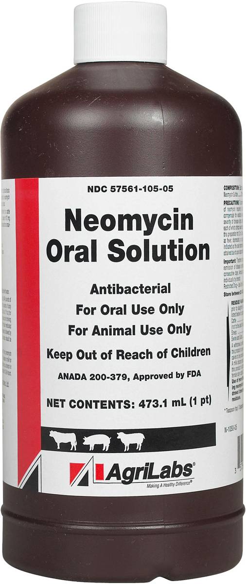Rx Neomycin (Generic) Oral Solution for Livestock, 473 mL - Healthber