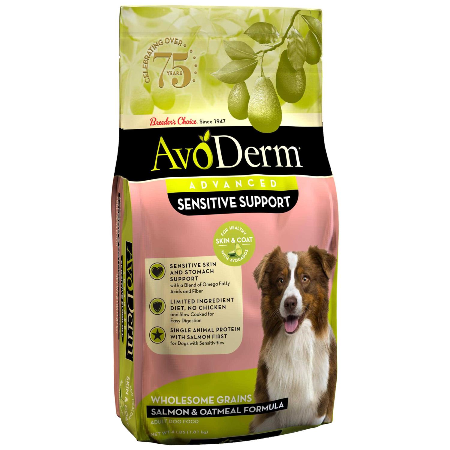 AvoDerm Advanced Sensitive Support Salmon & Oatmeal Formula Dry Dog Food - Healthber