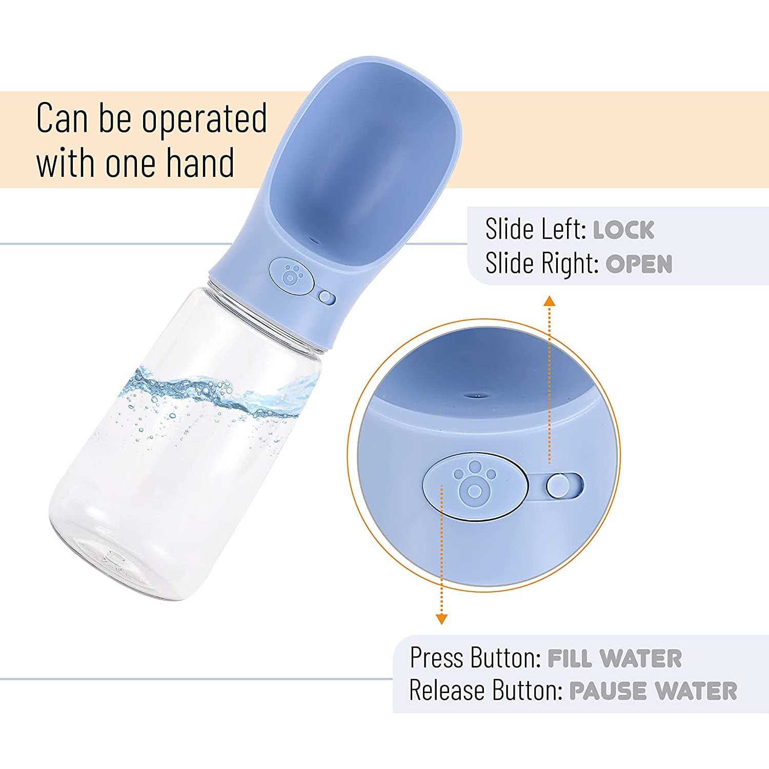 Mr. Pen Dog Water Bottle 19oz Large Blue Portable Dog Water Bottle - Healthber