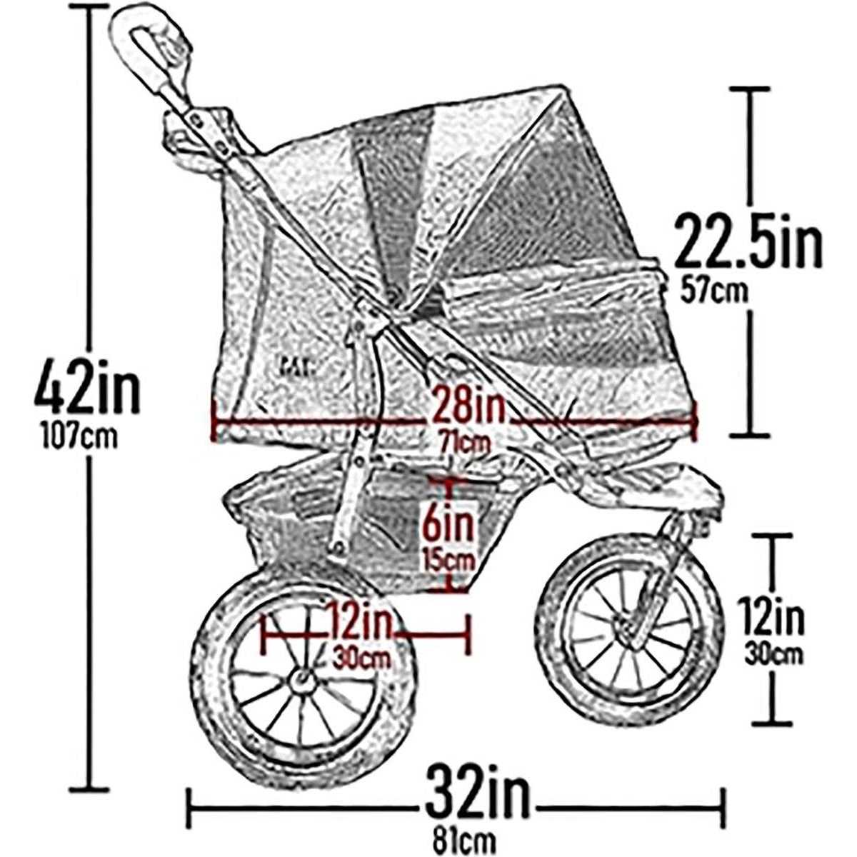 Pet Gear AT3 No-Zip Pet Stroller - Healthber