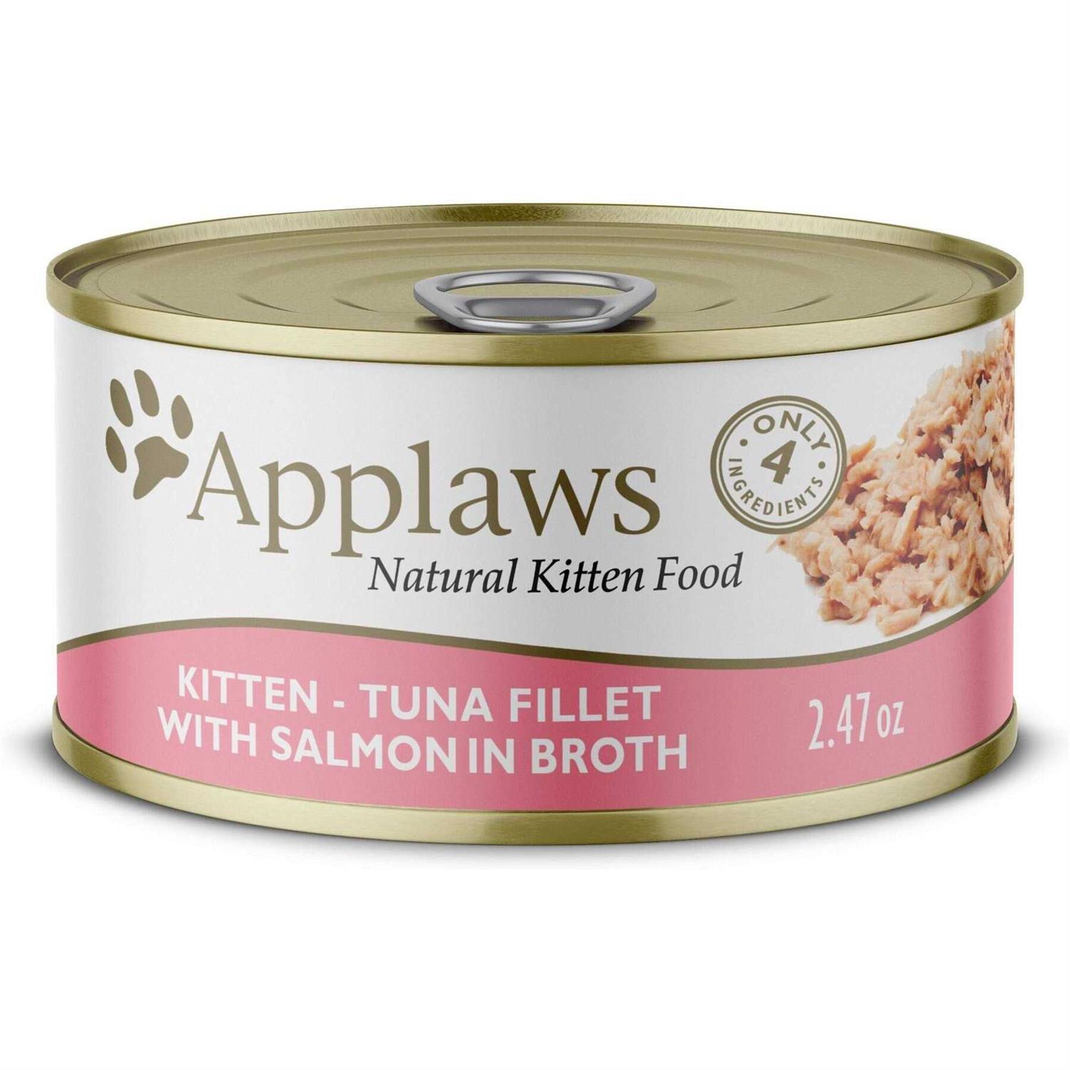 Applaws Natural Wet Kitten Food Tuna Fillet with Salmon in Broth - Healthber