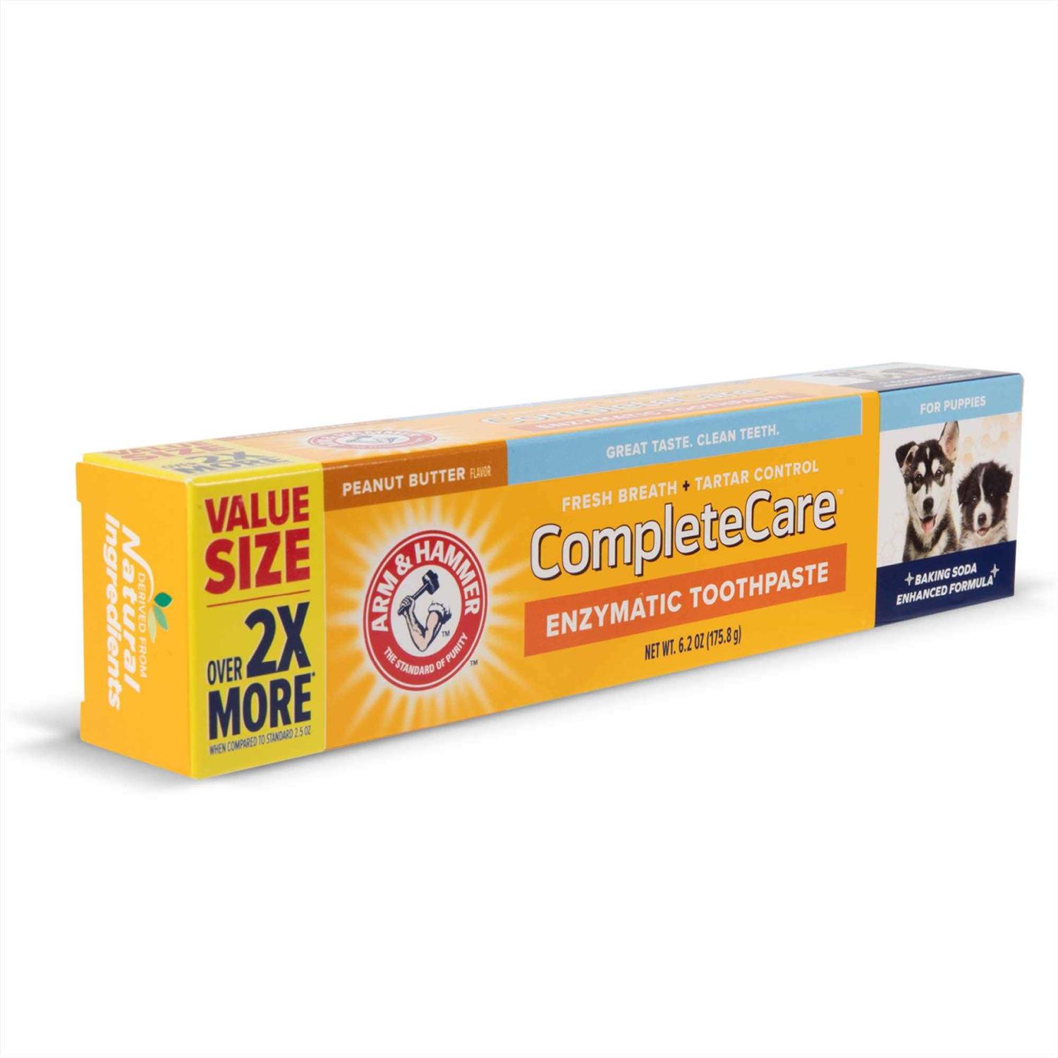 Arm & Hammer Complete Care Enzymatic Dog Toothpaste Value Size 6.2 oz Peanut Butter Flavor Enzymatic Dog Toothpaste for Puppies - Healthber