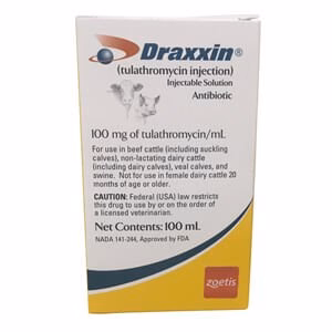 Rx Draxxin (tulathromycin) Injectable Solution for Swine & Cattle, 100 mg/mL - Healthber