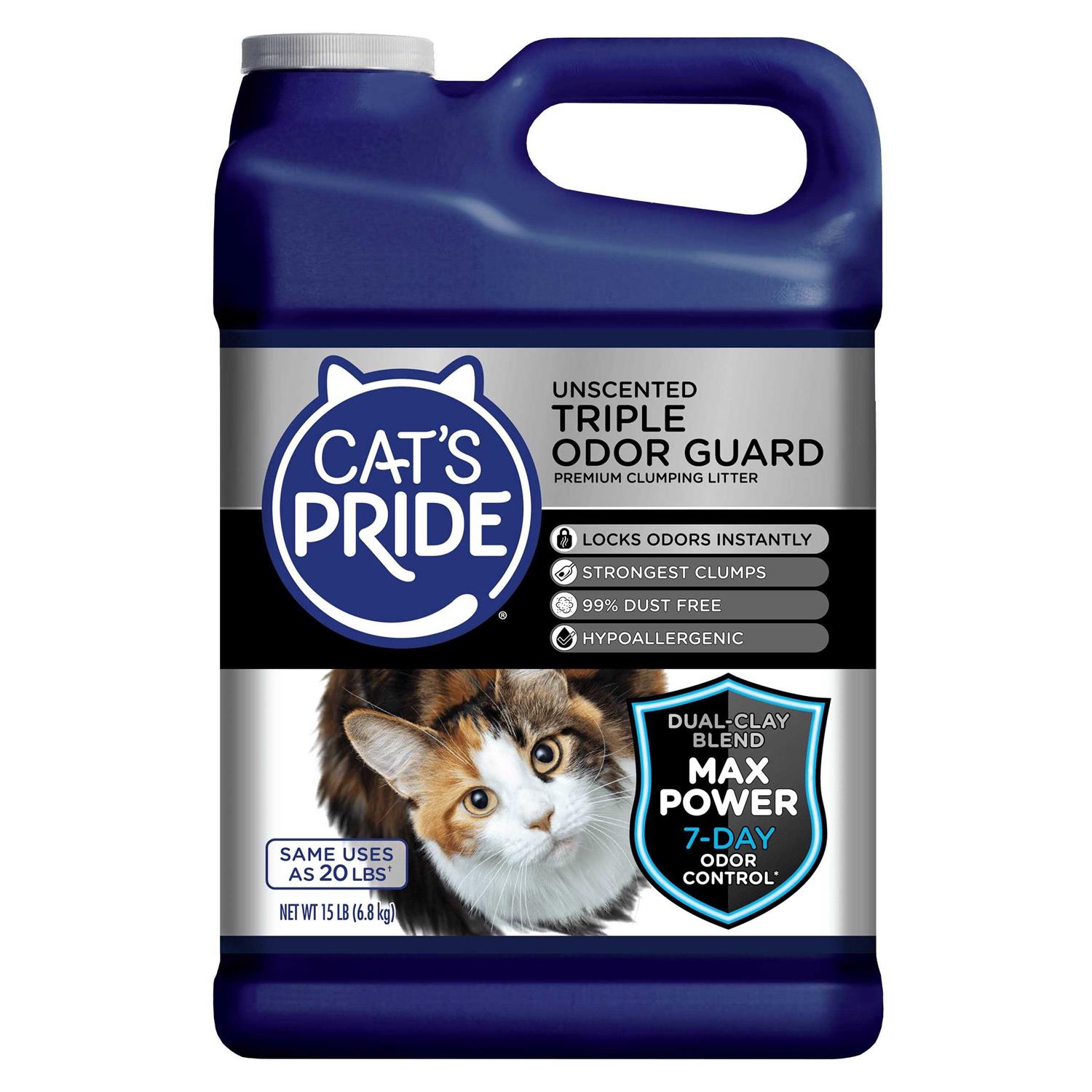 Cat’s Pride Max Power Triple Odor Guard Unscented Clumping Cat Litter - Healthber