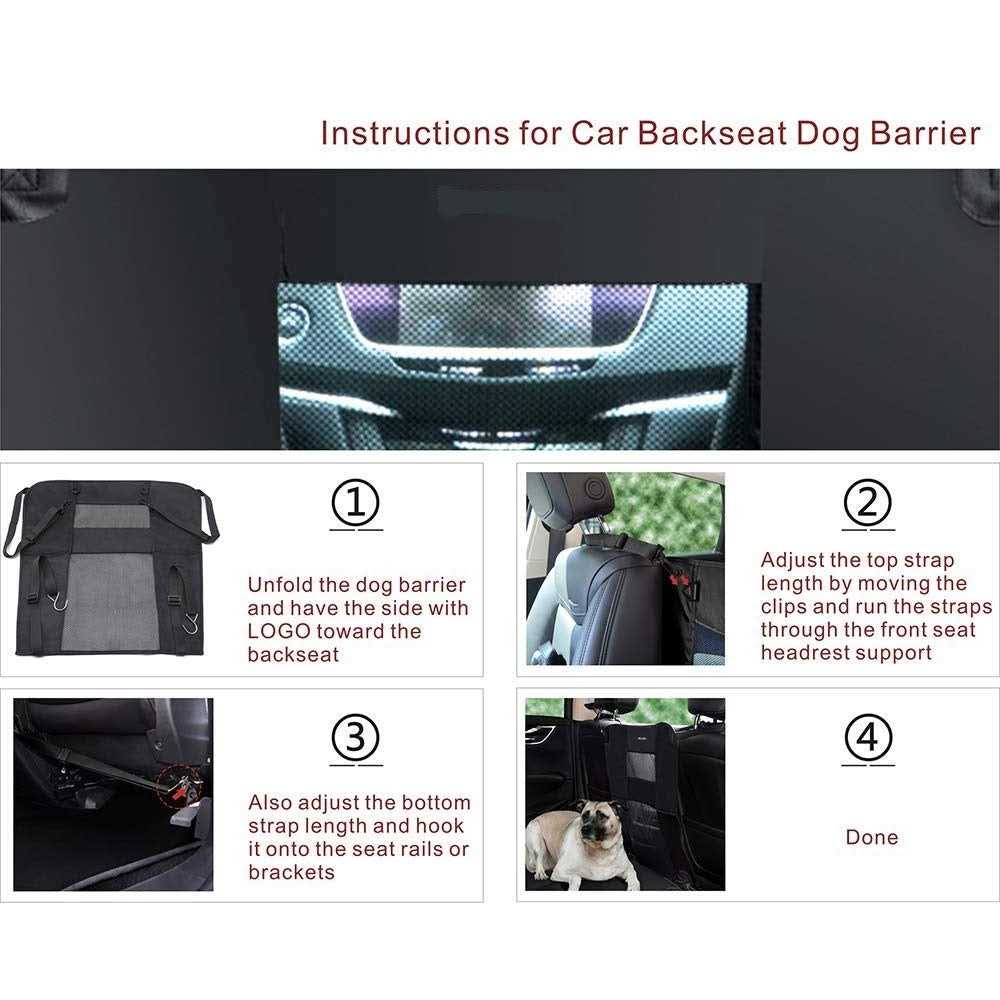 Wellbro Dog Car Backseat Barrier, Padded and Durable Nylon Net Pet Barrier - Healthber