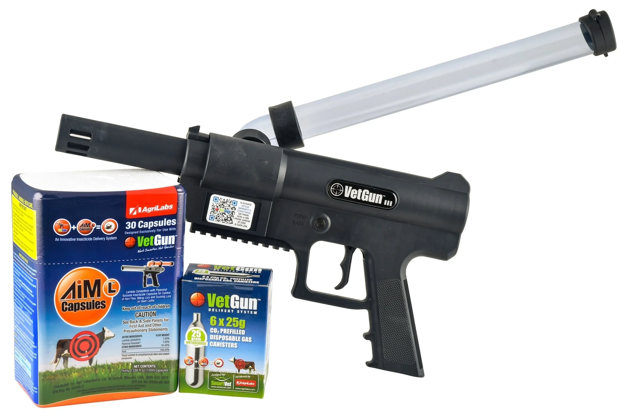 VetGun III AiM-L Cattle Insecticide Delivery System - 30 Cow Starter Kit - Healthber