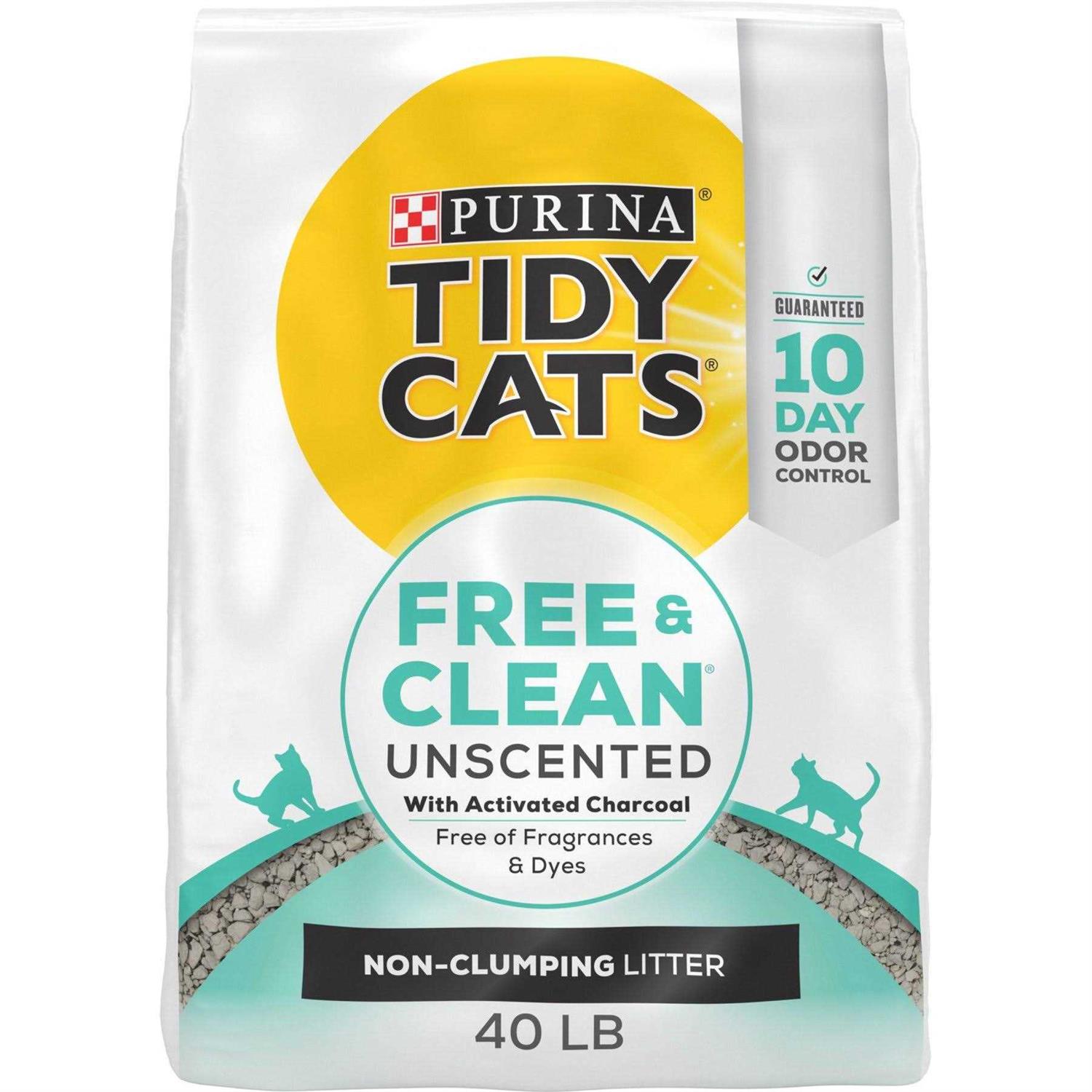 Tidy Cats Free & Clean Non Clumping Cat Litter Unscented with Activated Charcoal - Healthber