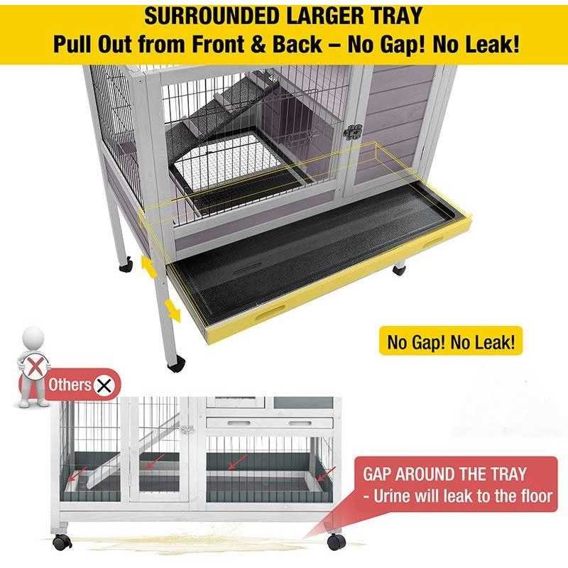 Aivituvin Small Rabbit Hutch with Pull Out Tray AIR53 - Healthber