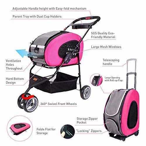 Ibiyaya 5-in-1 Combo EVA Pet Carrier / Stroller - Healthber