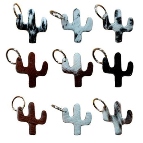 Showman Cowhide Cactus Keychain, Assorted - Healthber