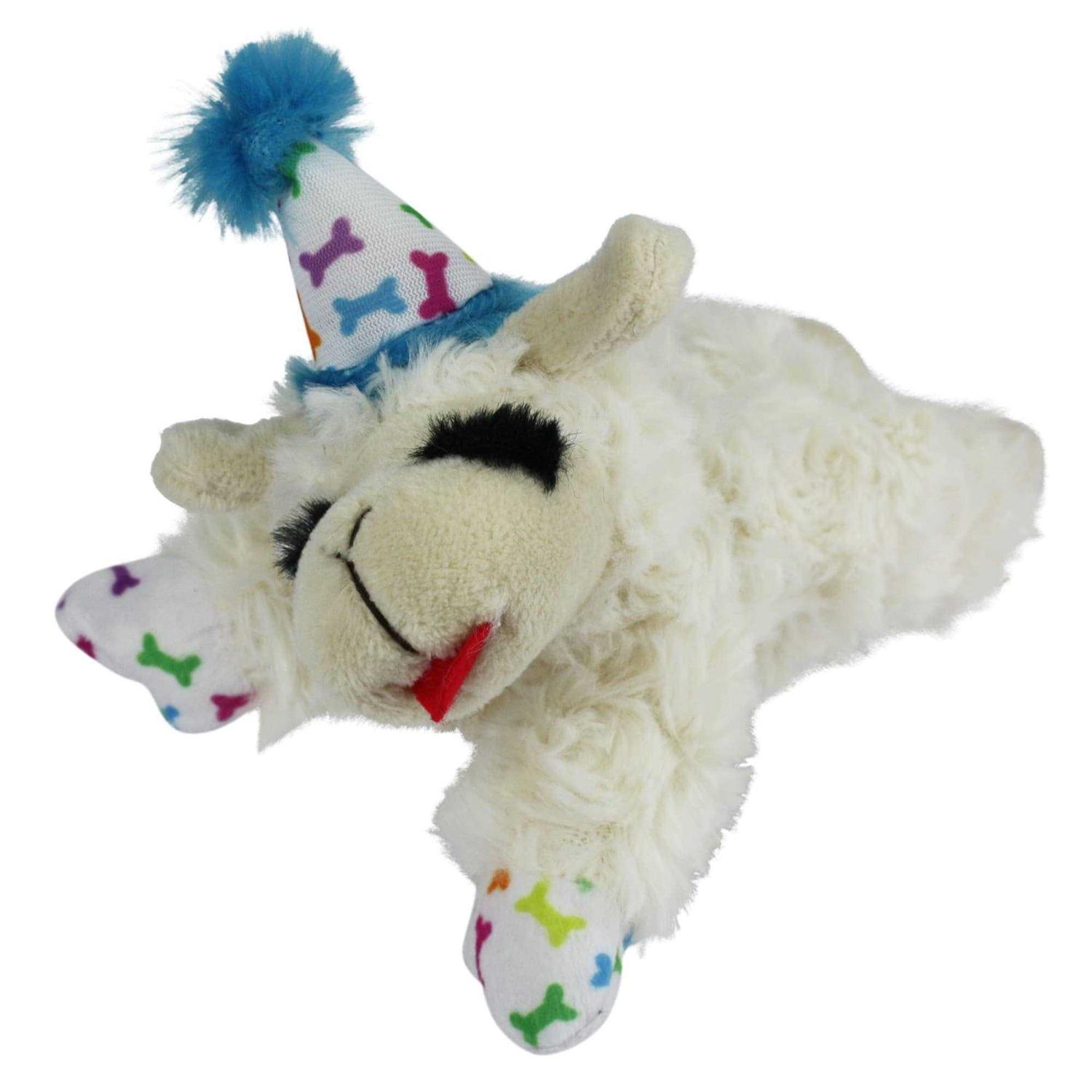 Multipet Happy Birthday Mini Lamb Chop Dog Toy - Healthber