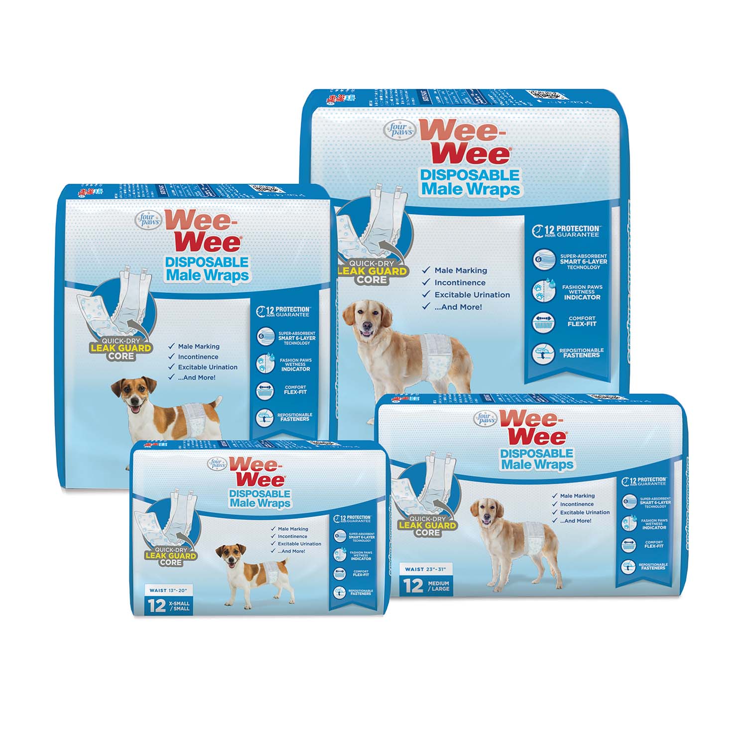 Wee-Wee Disposable Male Dog Wraps - Healthber