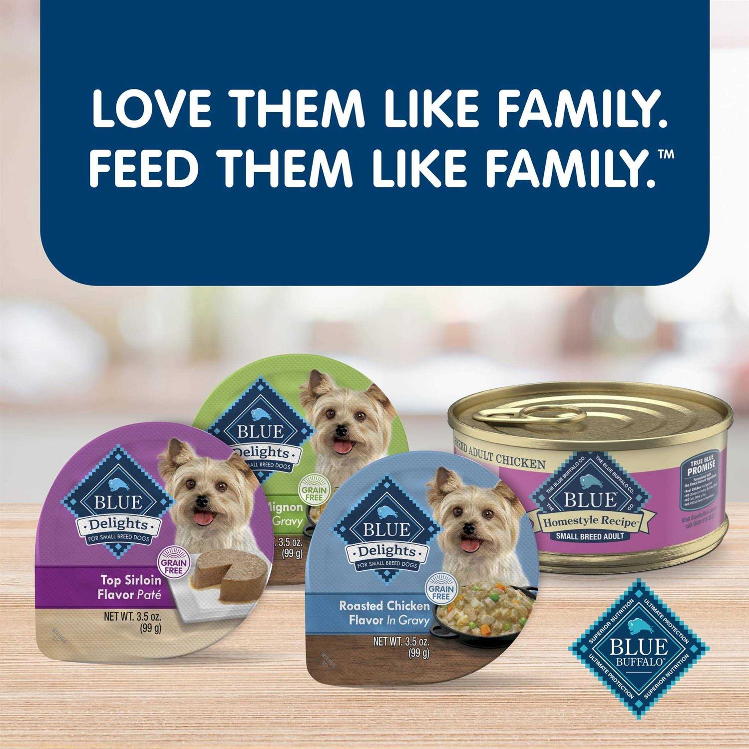 Blue Buffalo Delights Pate Style Grain-Free Chicken Prime Rib & NY Strip Variety Pack Adult Small Breed Wet Dog Food - Healthber