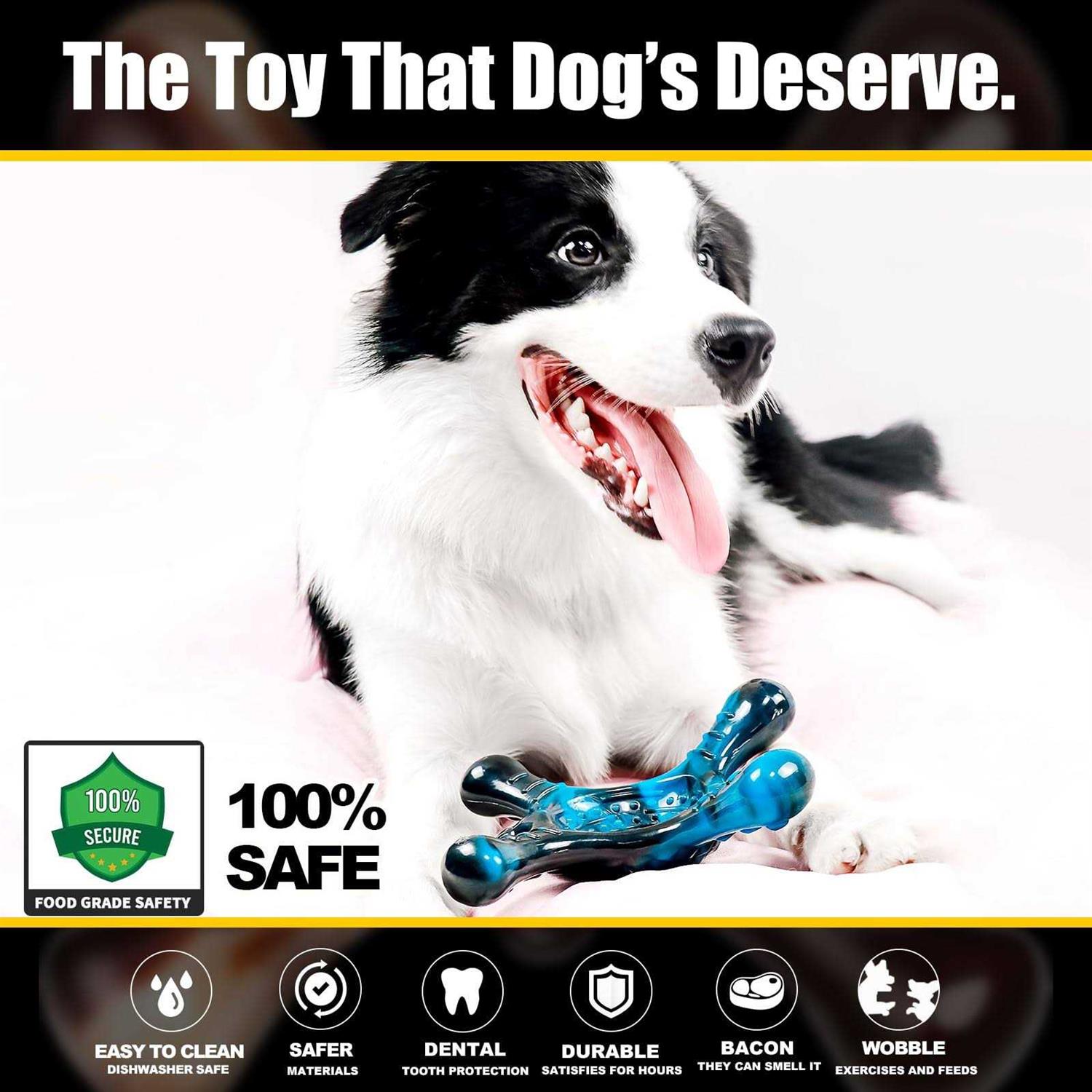 BYMQ Indestructible Dog Chew Toys for Aggressive Chewers Tough Dog Toys Large/Medium Breed - Healthber