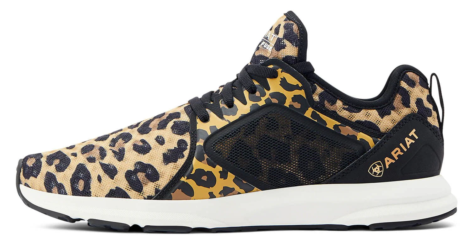 Ariat Women's Fuse Tennis Shoes, Leopard Print - Healthber