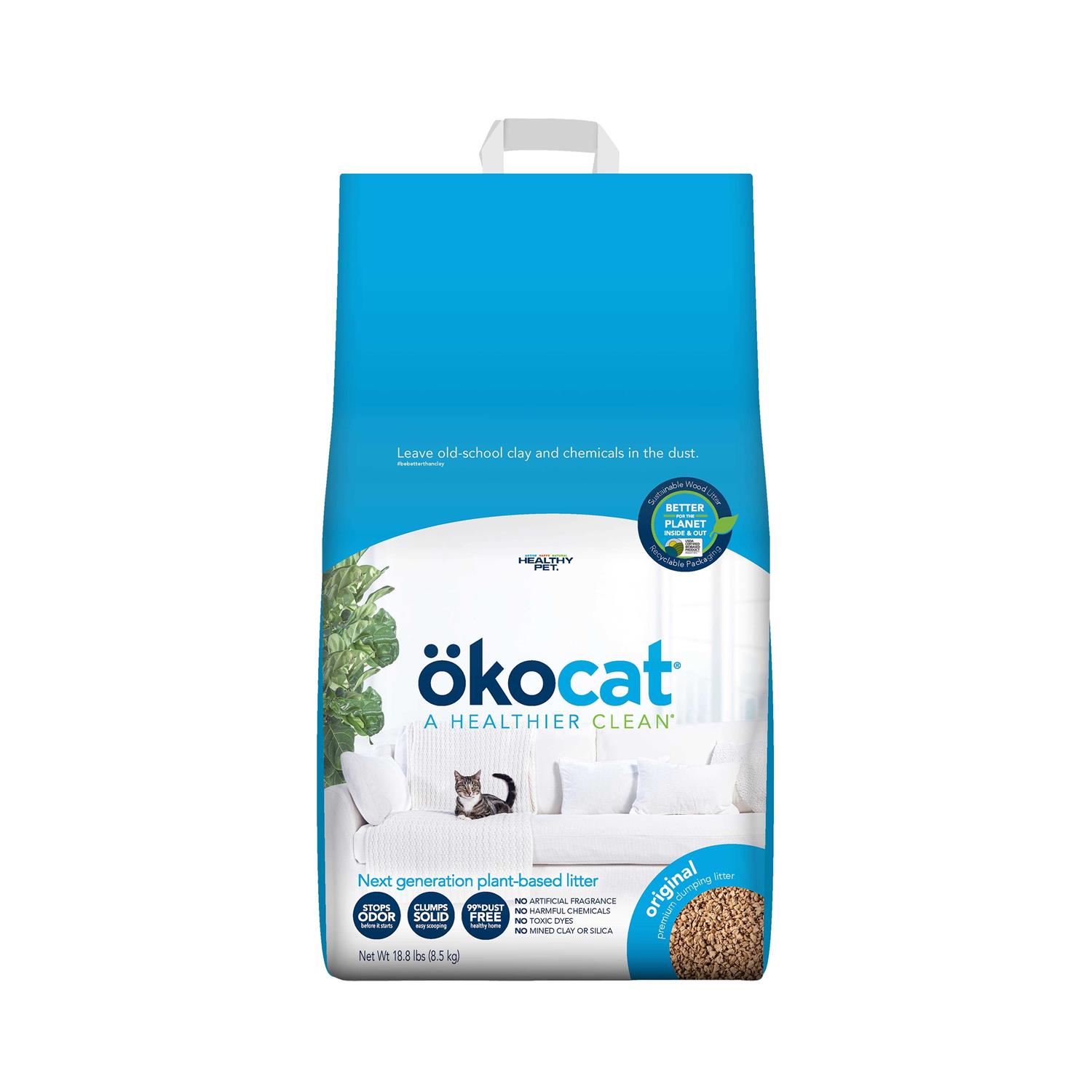 Okocat Original Premium Clumping Natural Wood Cat Litter - Healthber
