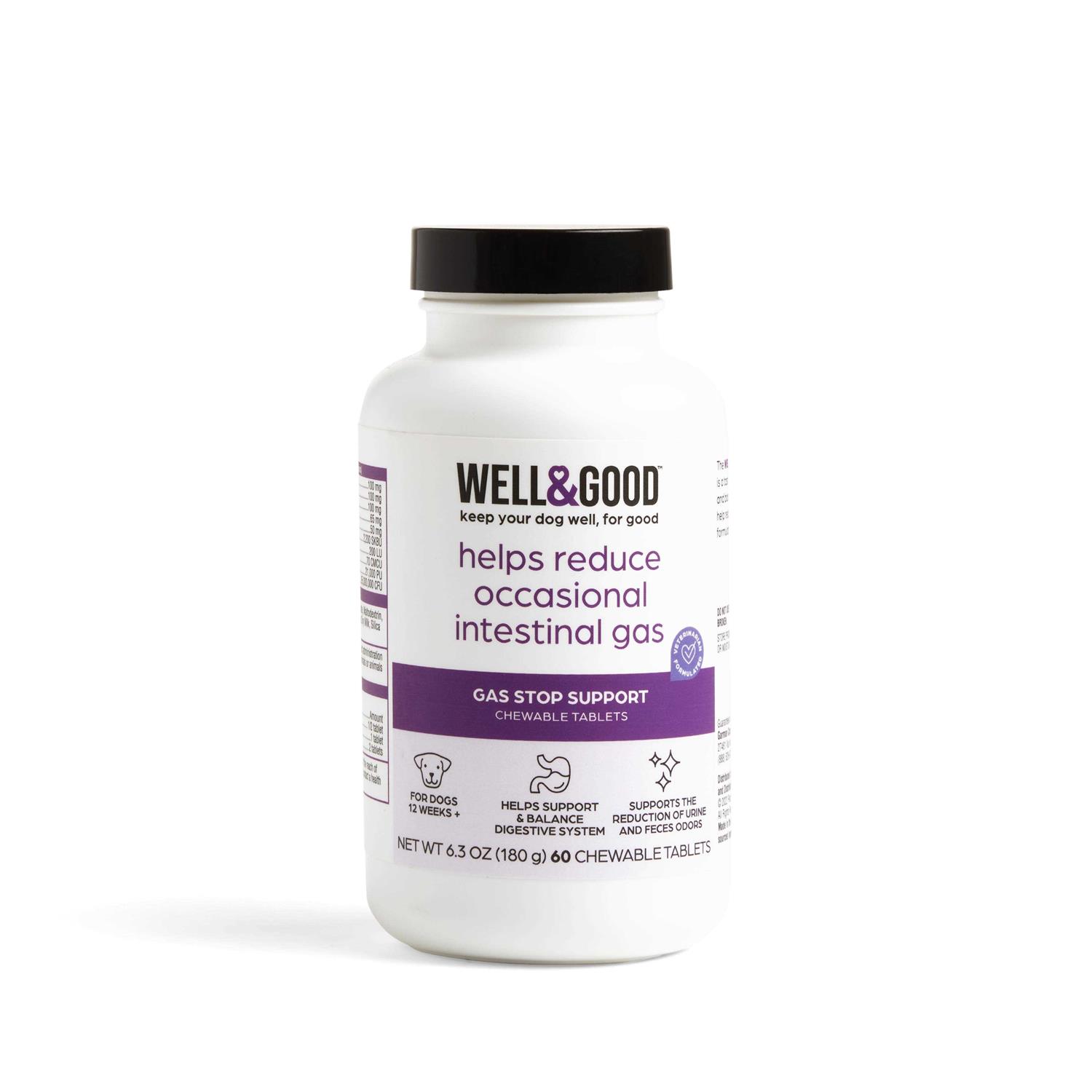 Well & Good Dog Gas Stop Chewable Tablets - Healthber