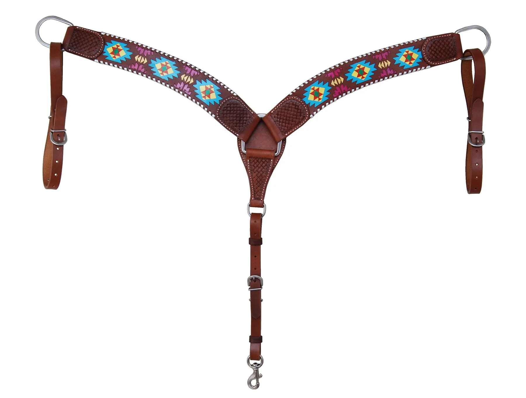 Rafter T Painted Aztec Contoured Breast Collar - Healthber