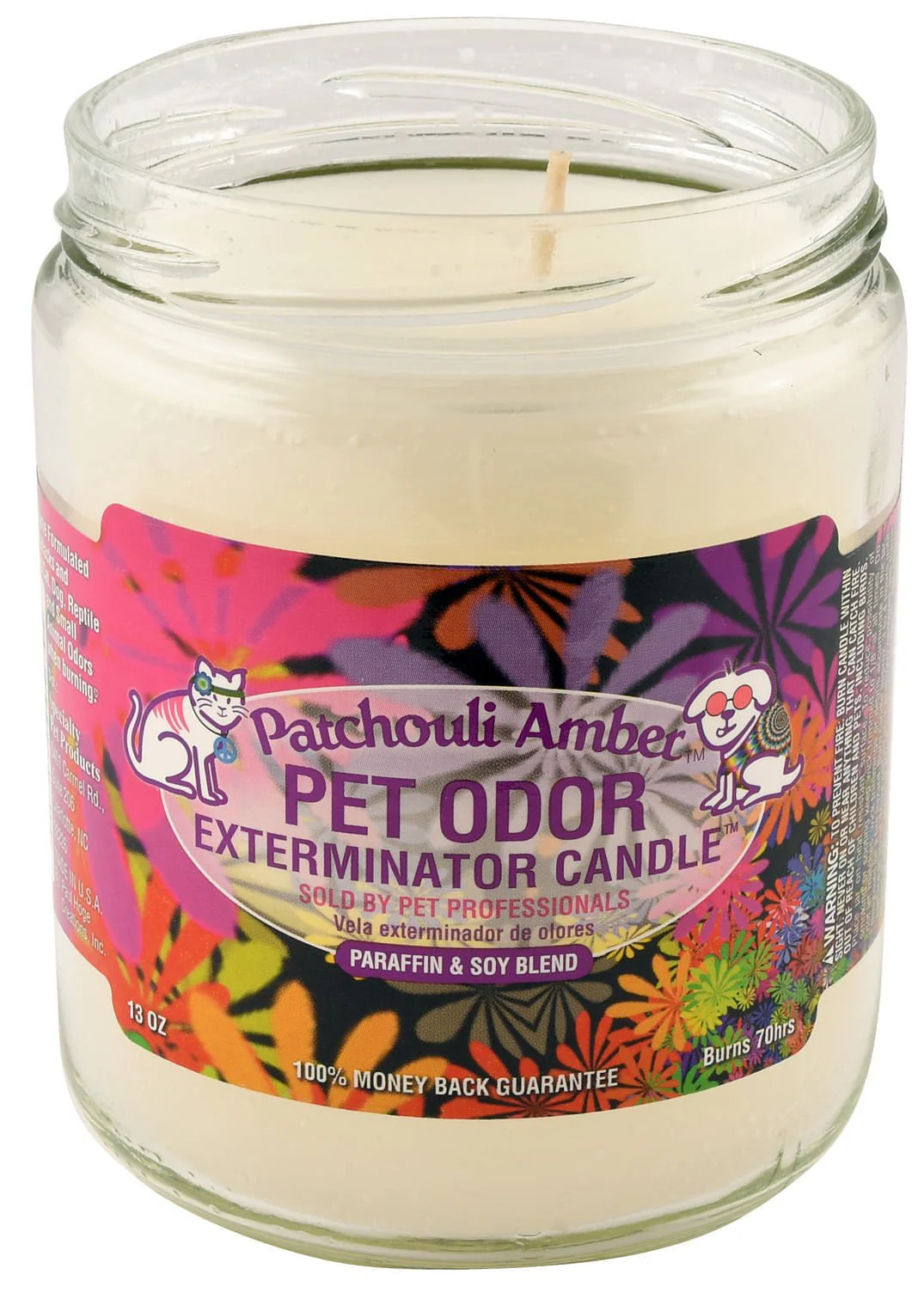 Pet Odor Exterminator Candle, Patchouli Amber, 13 oz - Healthber