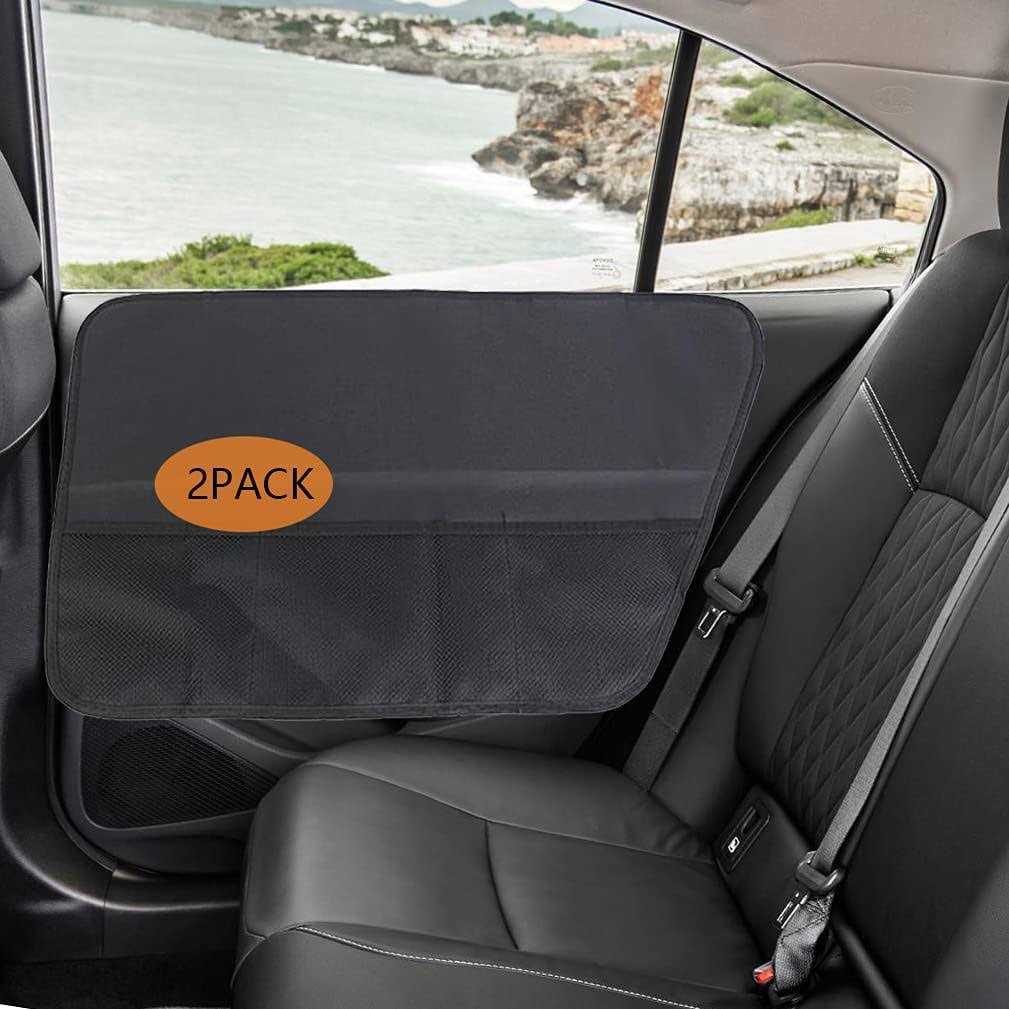 2 Pack Waterproof Pet Car Door Cover Protector-Back Seat Doors ,Easy To Install - Healthber