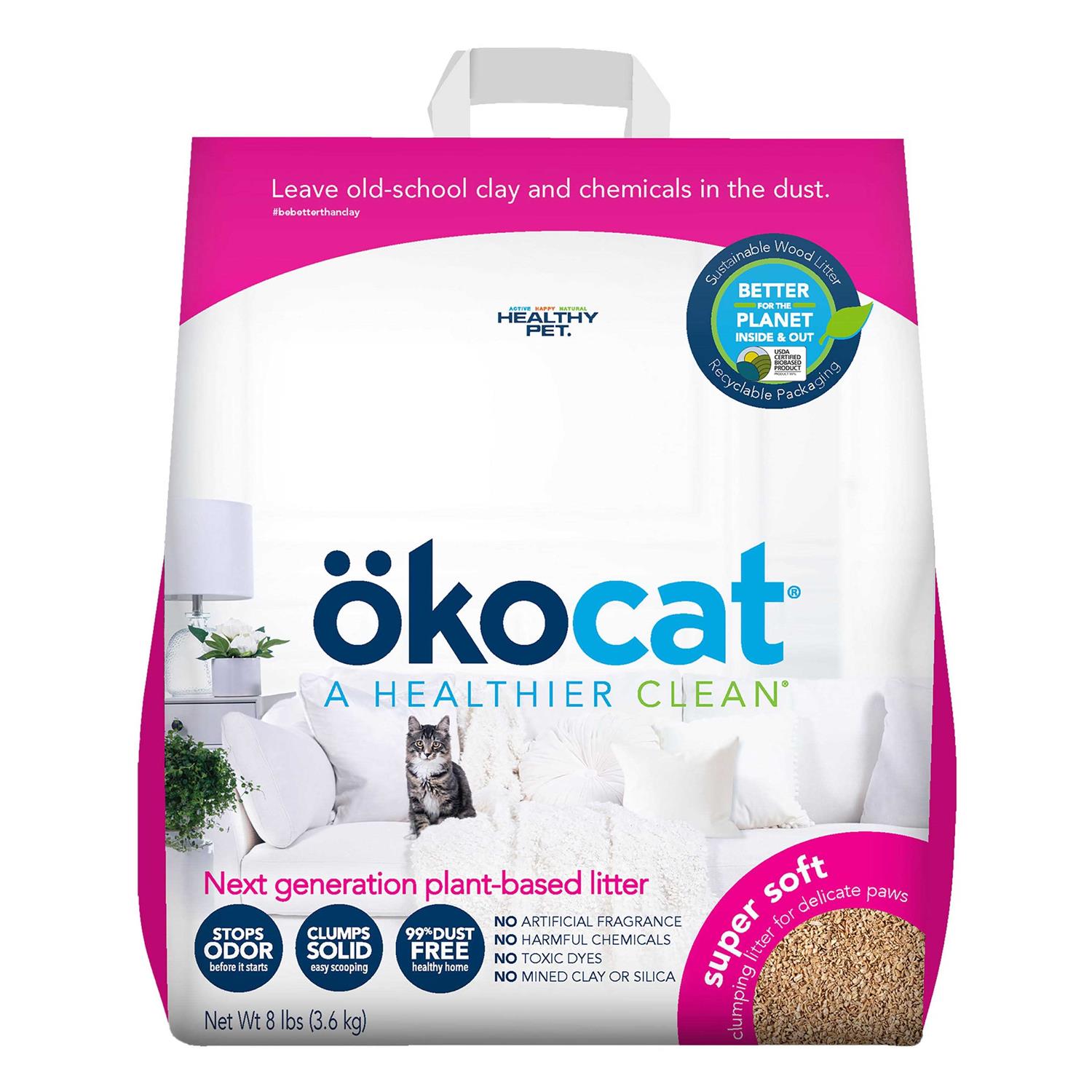 Okocat Super Soft Clumping Wood Cat Litter - Healthber