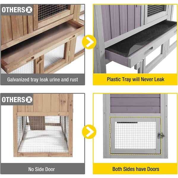 Aivituvin Rabbit Hutch Easy Combine with Second Bunny Cage AIR02 - Healthber