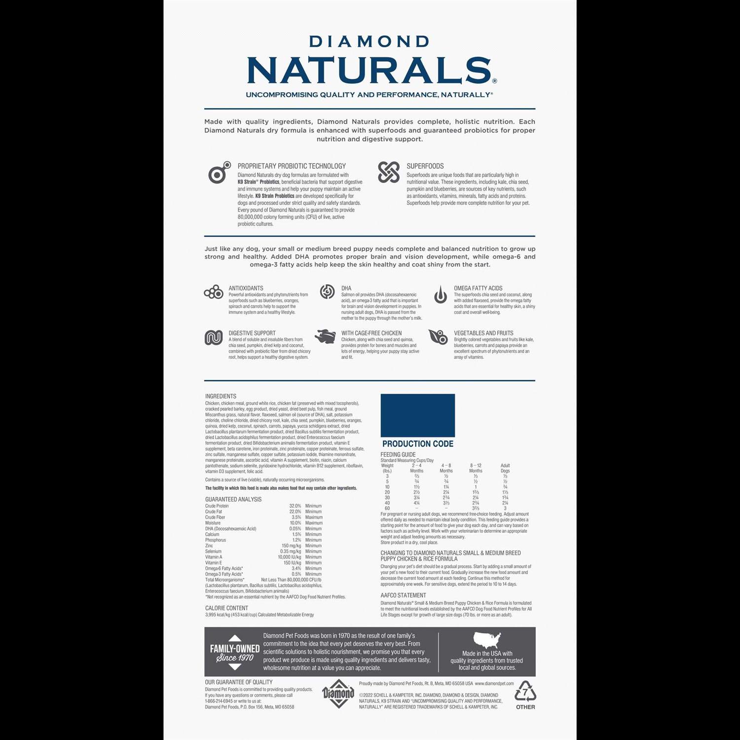 Diamond Naturals Small Breed Puppy Formula Dry Dog Food - Healthber