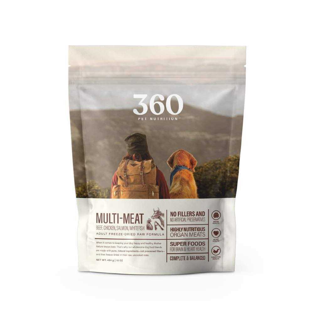 360 Pet Nutrition Freeze Dried Raw Complete Meal for Adult Dogs High Protein - Healthber