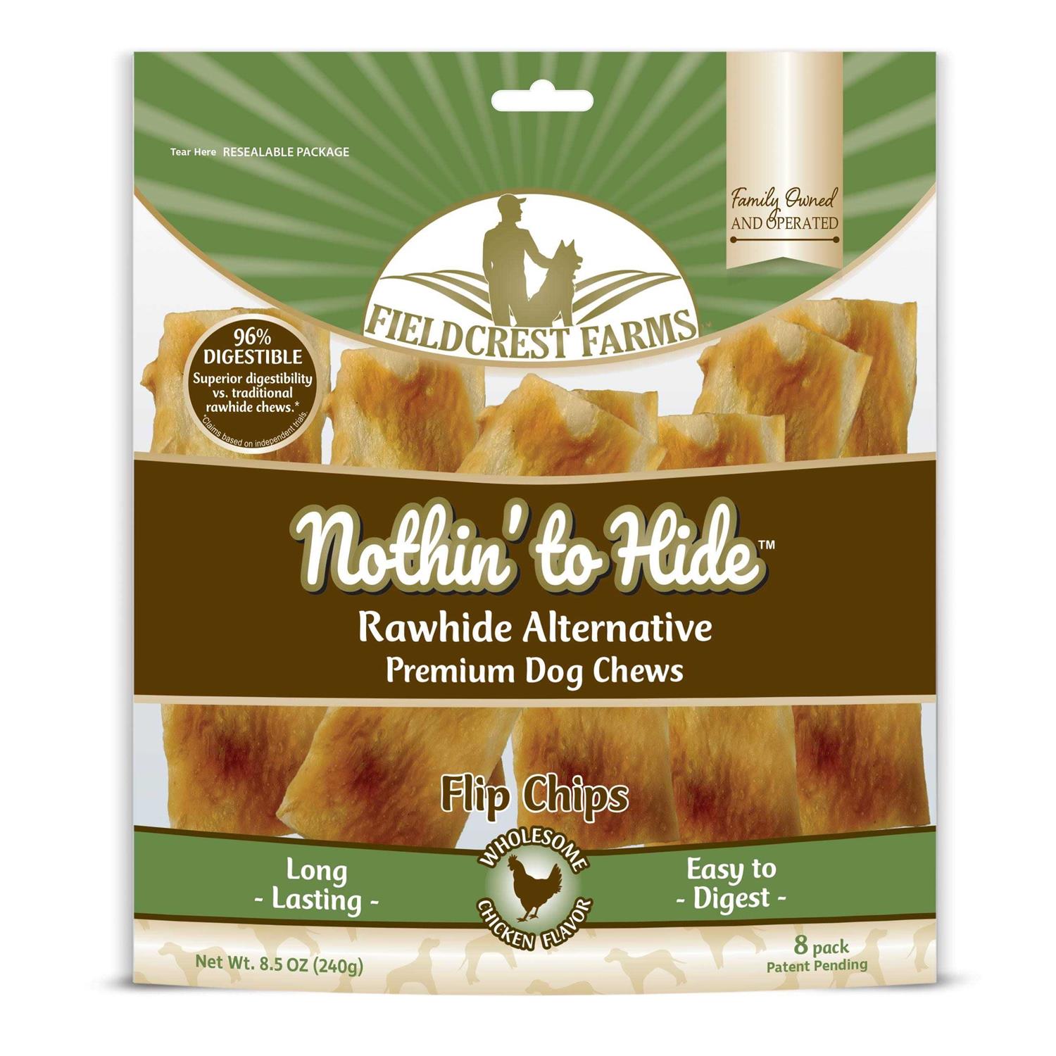 Fieldcrest Farms Nothin to Hide Chicken Flip Chips Dog Chews - Healthber