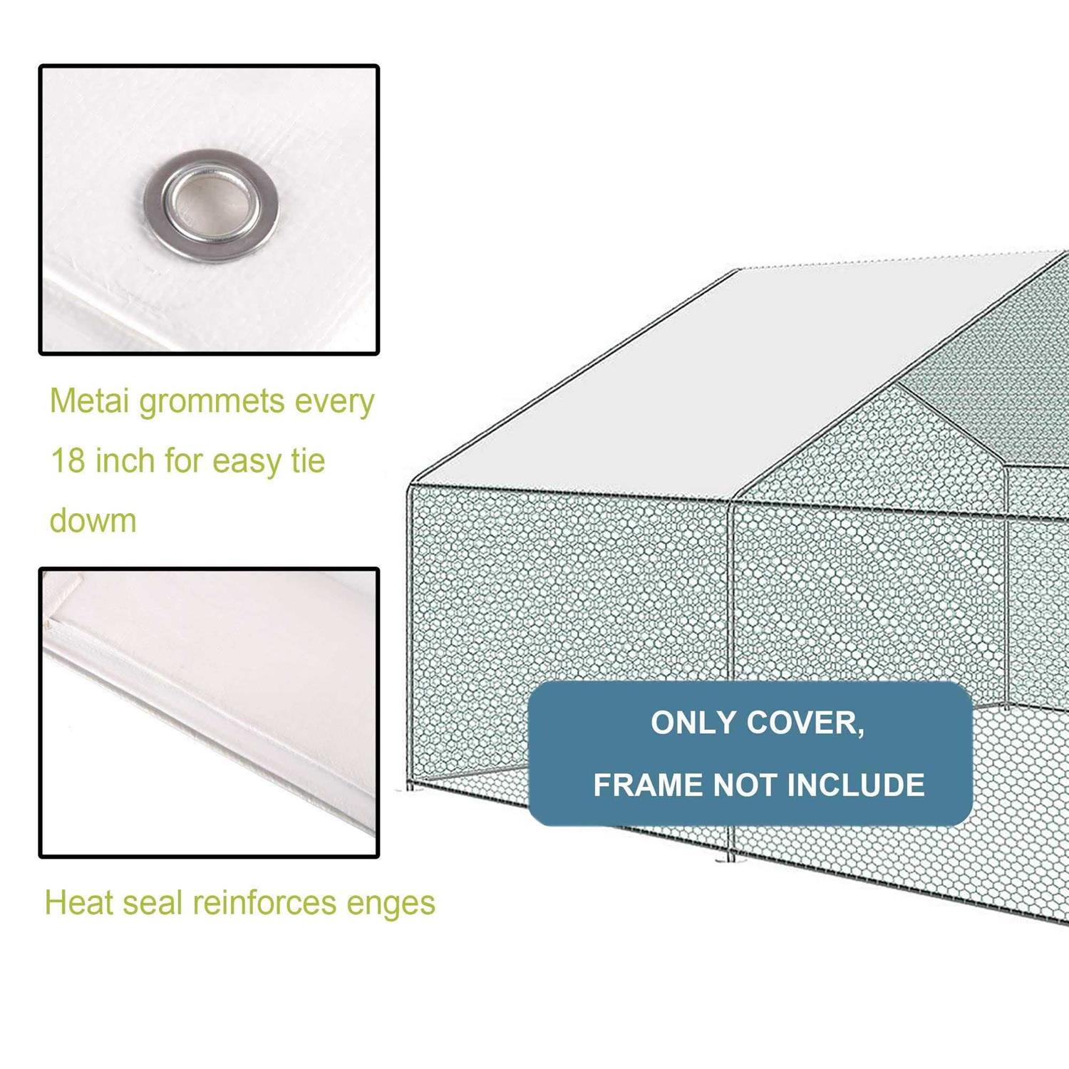 LZBEITEM Outdoor Metal Chicken Coop Cover with 44 pcs Ball bungees Cords - Healthber