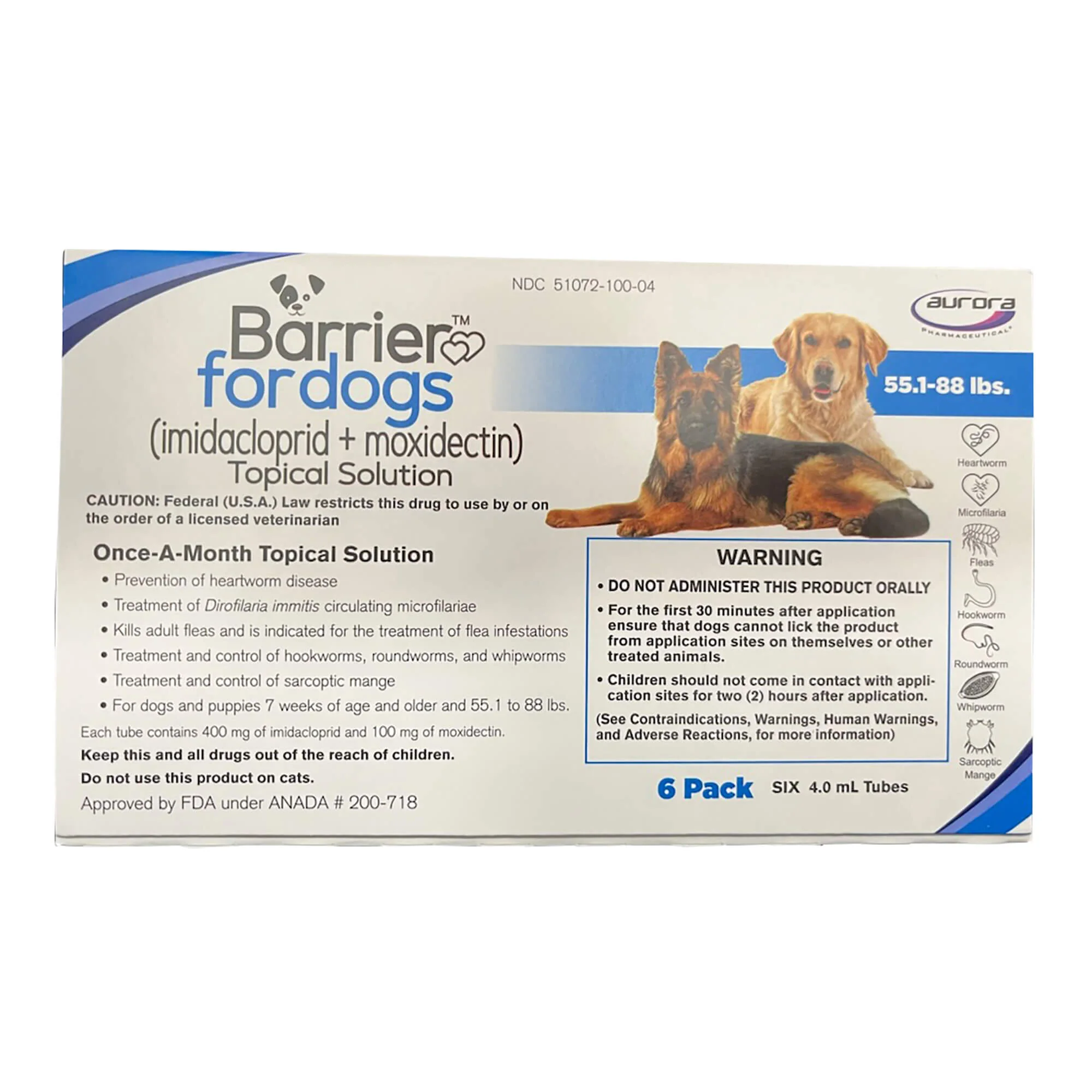 Barrier (imidacloprid + moxidectin) Once-a-month Topical Solution for Dogs - Healthber