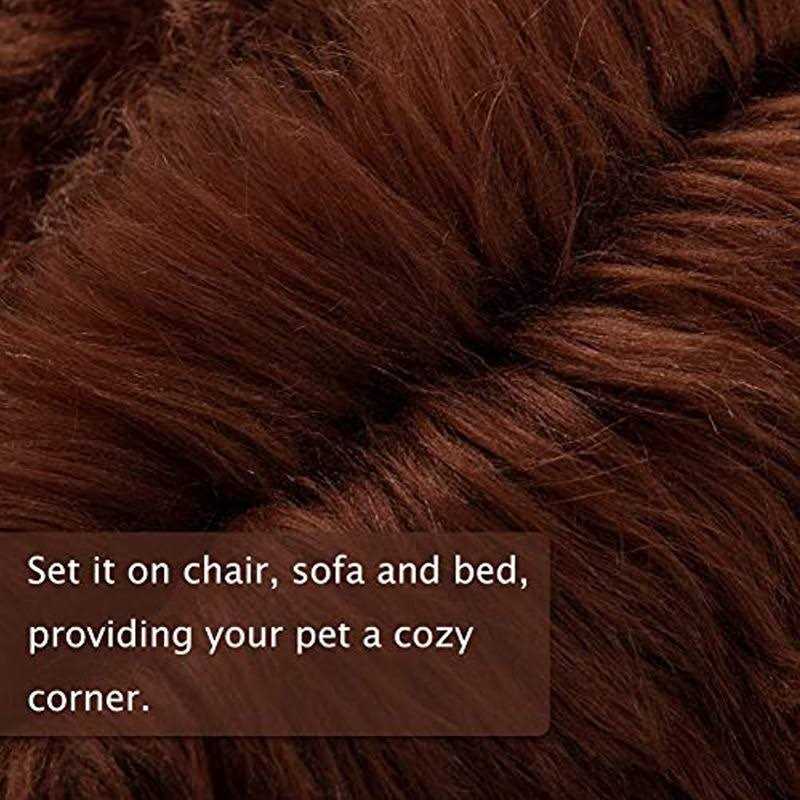 Asrug Soft Faux Fur Pet Bed Mat Plush and Fluffy Pet Pad Ultra Cozy Pet Throw Rug for Dogs Cats - Healthber