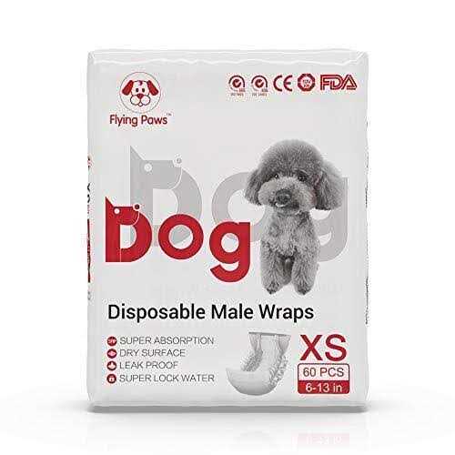 Flying Paws Male Dog Diapers Absorbent Male Dog Wraps Belly Bands for Male Dogs with Leak Protection, Excitable Urination, Incontinence, or Male - Healthber