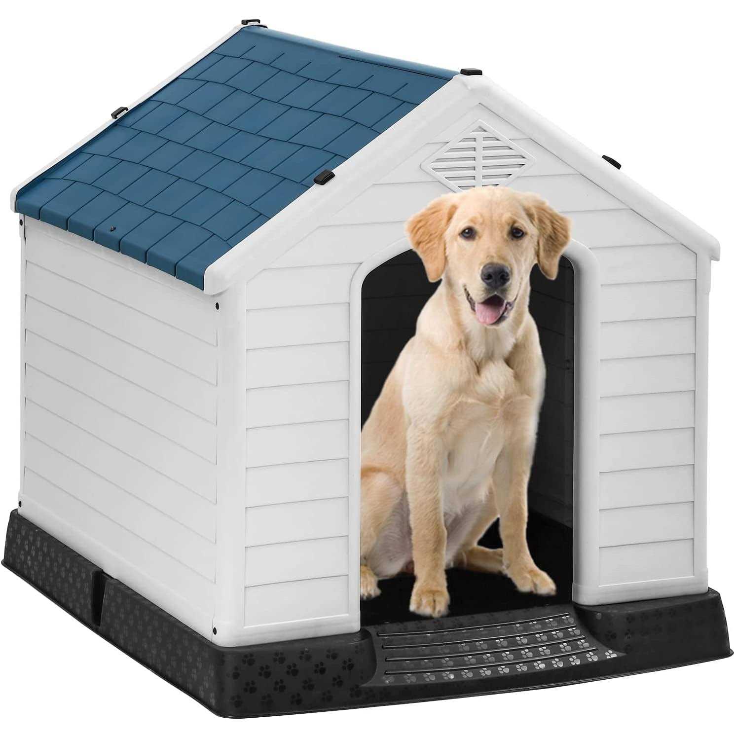 Bestpet Large Dog House Insulated Kennel Durable Plastic Dog House for Small Medium Large Dogs Indoor Outdoor Weather & Water Resistant Pet - Healthber