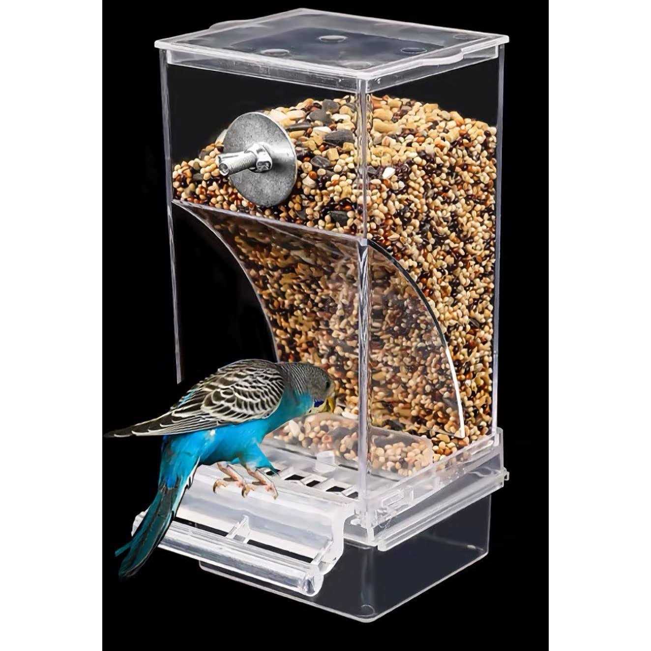 Automatic Bird Feeder,No Mess Bird Feeder,Bird Cage Feeder Bird Cage Accessories for Parakeet Canary Cockatiel Finch - Healthber