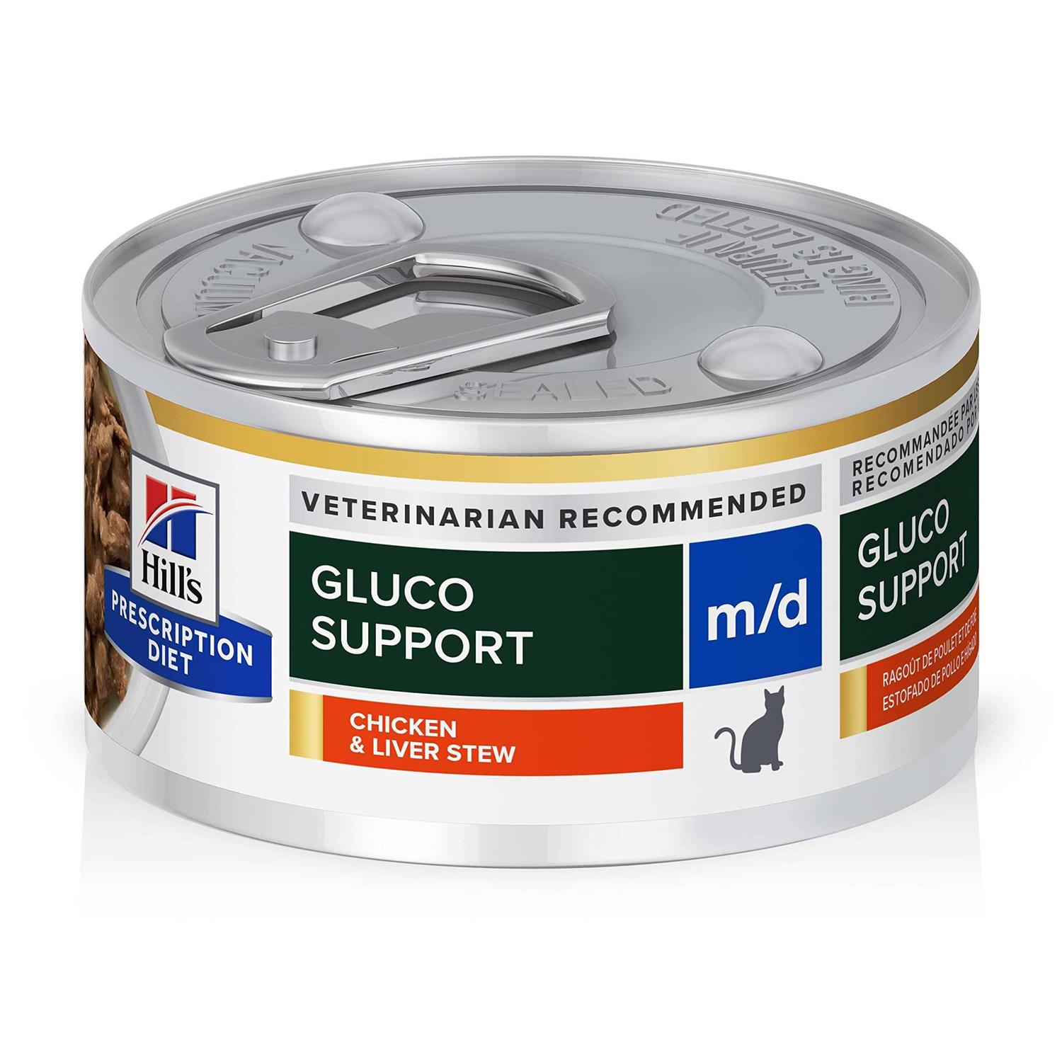 Hill’s Prescription Diet m/d GlucoSupport Chicken & Liver Stew Canned Cat Food - Healthber
