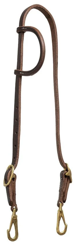 Poplar Head Saddlery Oiled Harness Leather One Ear Headstall with Easy-Change Snap Ends - Healthber